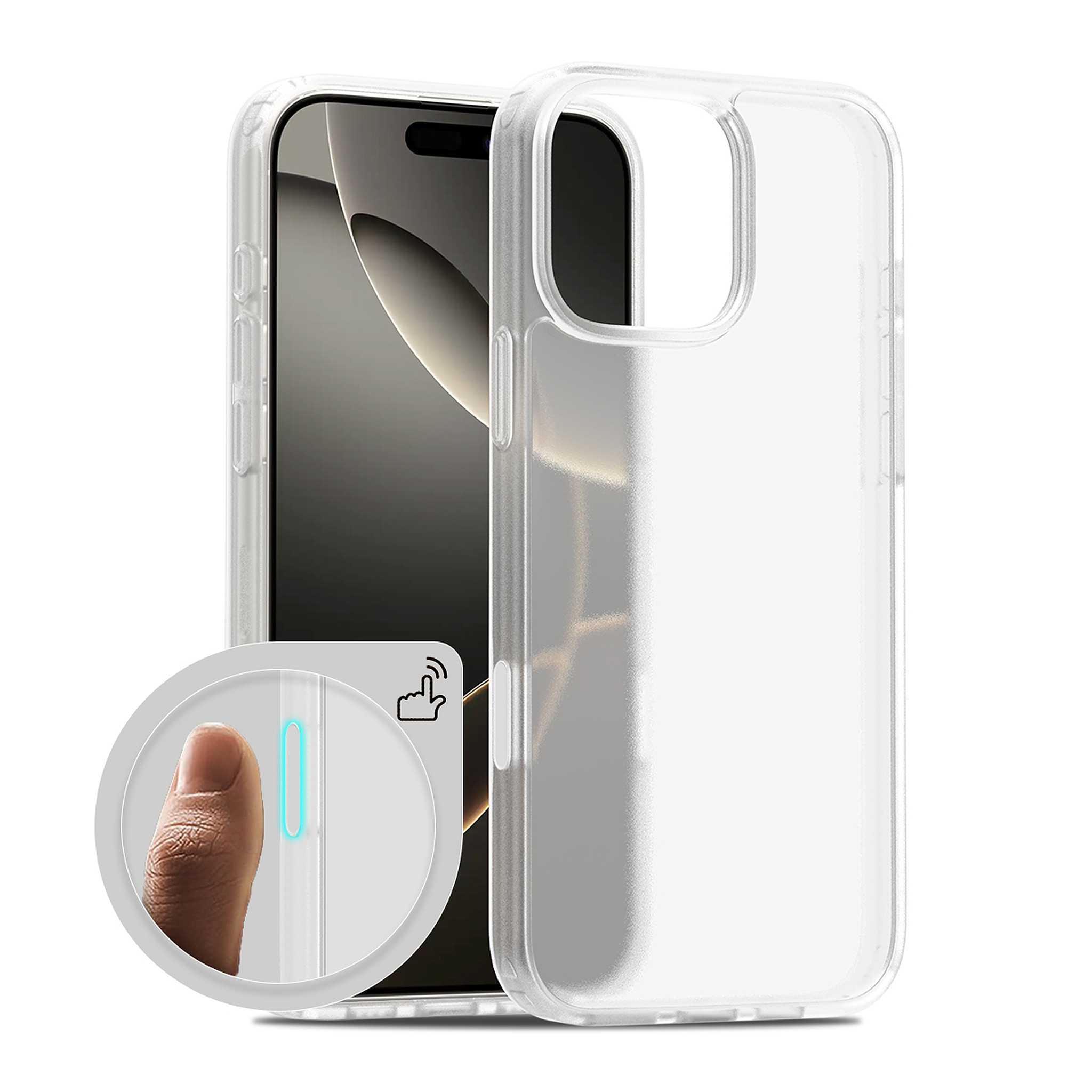 SendaFit Matte Skin-Feel Camera-Button Two-in-One Case for iPhone 16 Pro Max - Frosted Clear