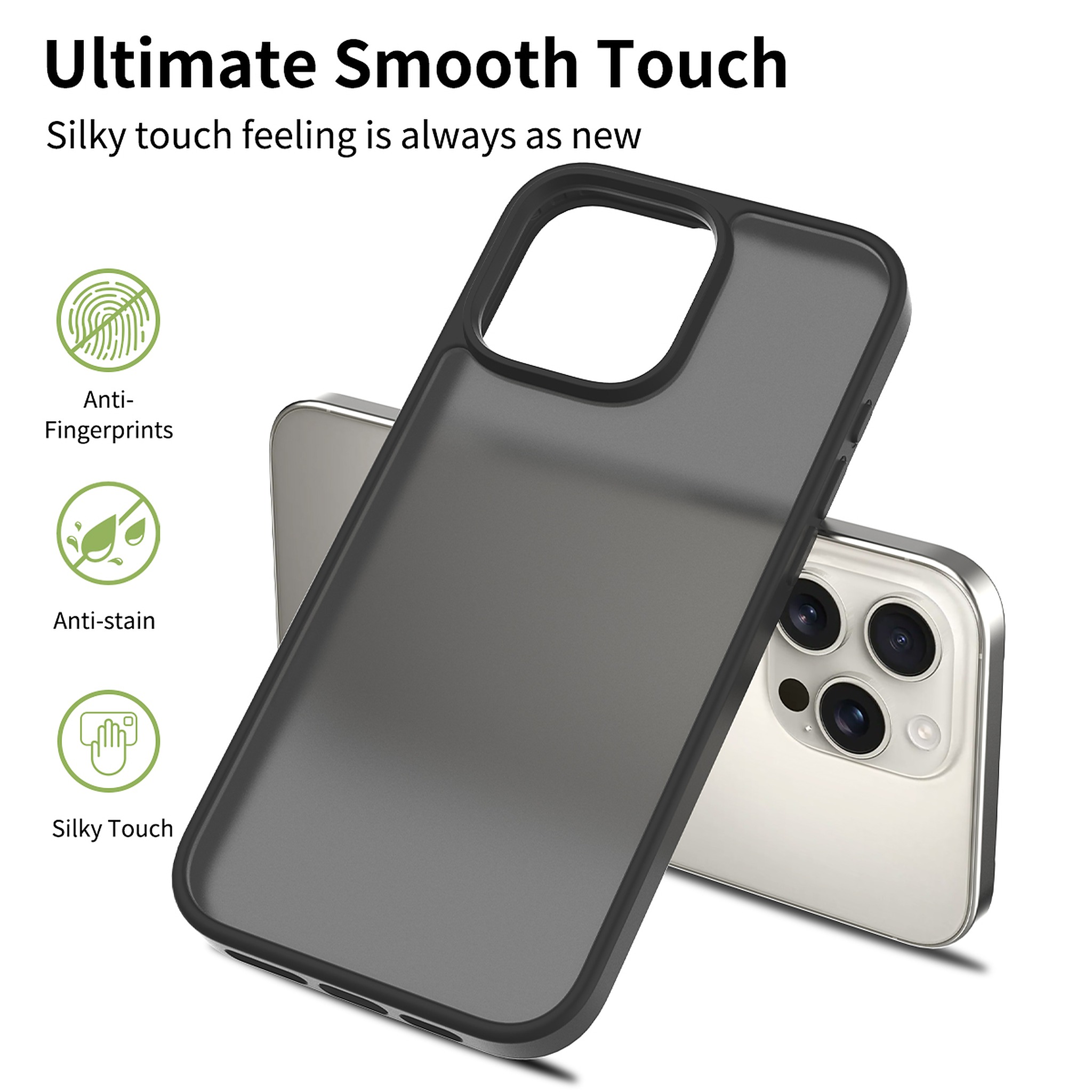 SendaFit Matte Skin-Feel Camera-Button Two-in-One Case for iPhone 16 Pro Max detail 1
