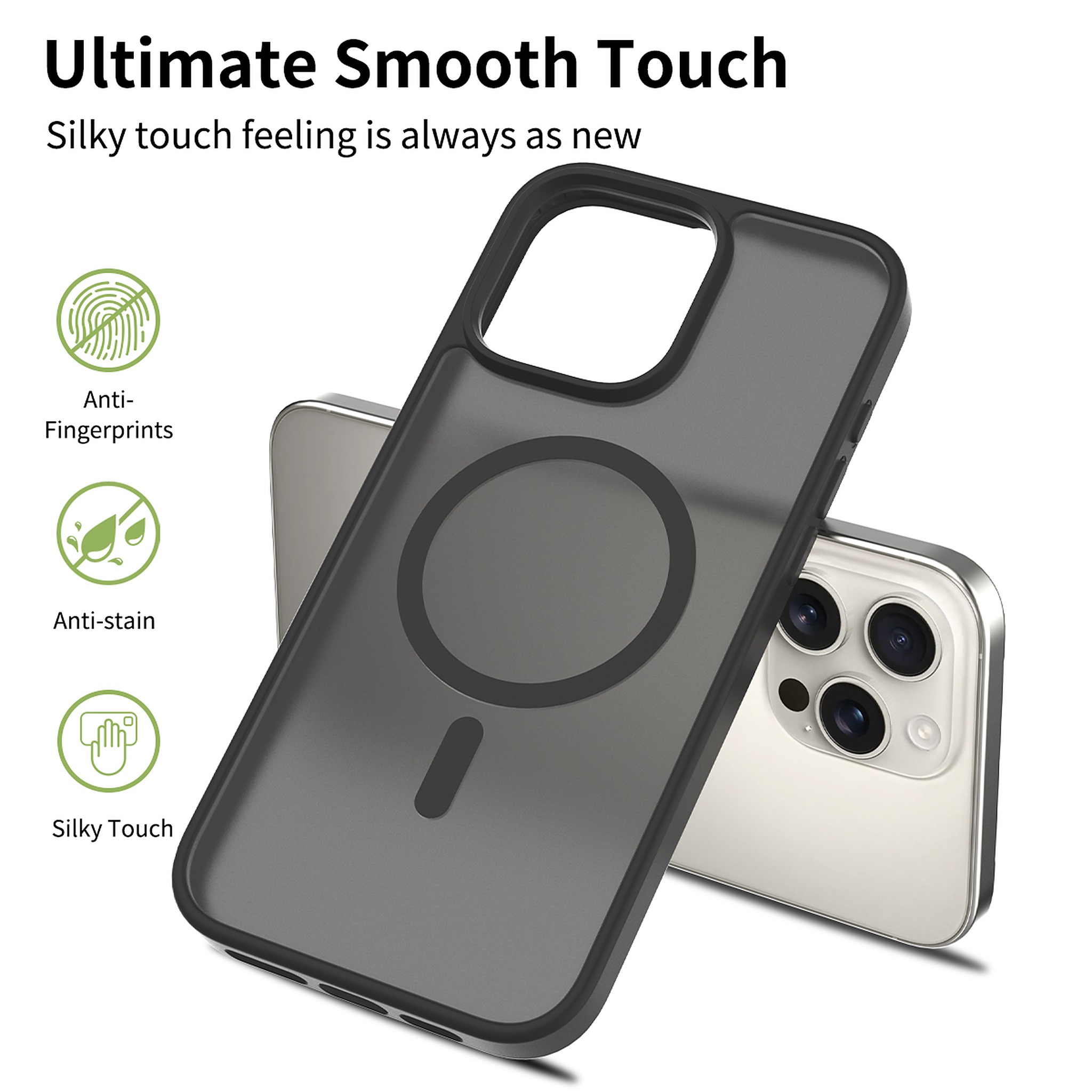 SendaFit Matte Skin-Feel Camera-Button Two-in-One MagSafe Case for iPhone 16 Pro Max detail 4