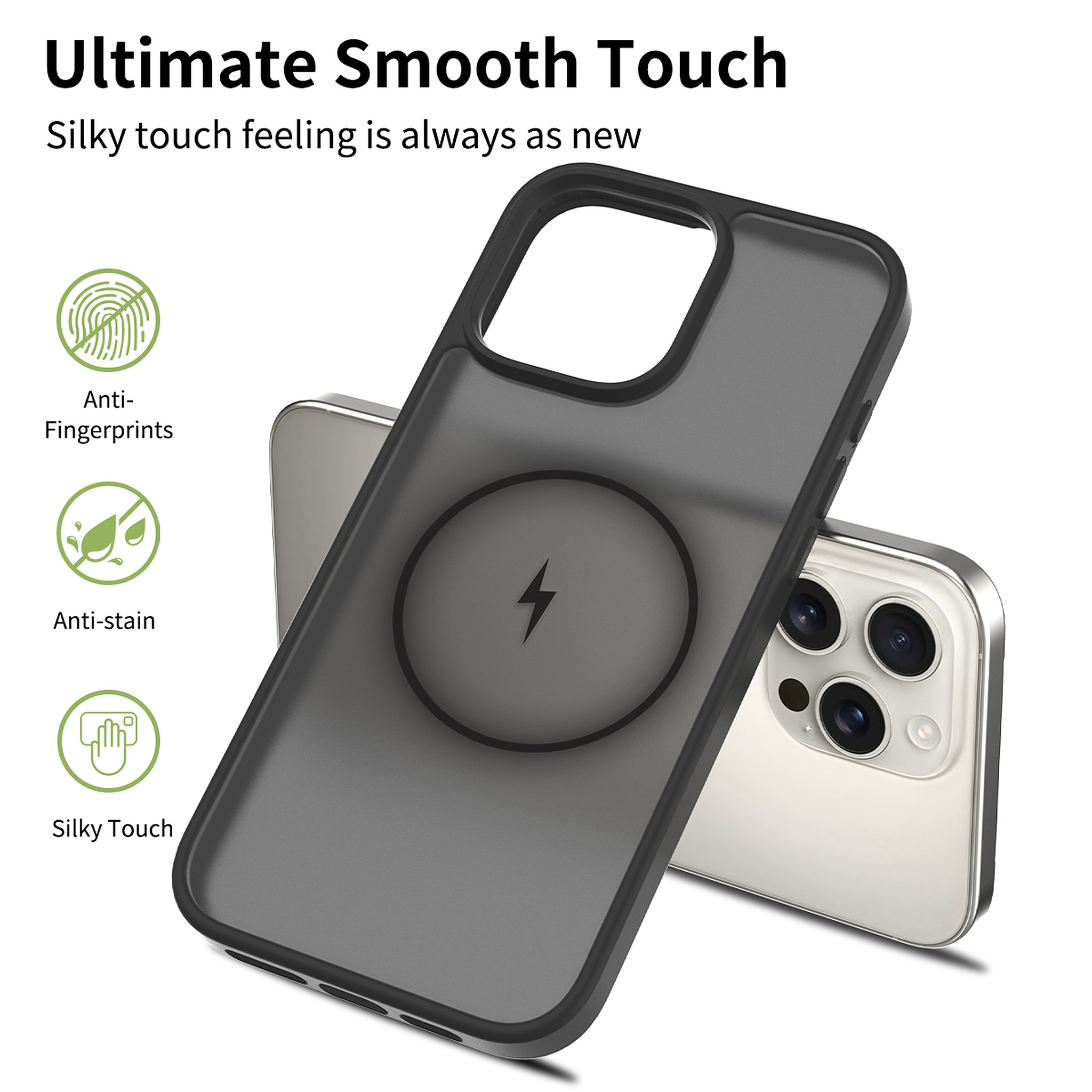 SendaFit Matte Skin-Feel Camera-Button Two-in-One MagSafe Case for iPhone 16 Pro Max detail 5