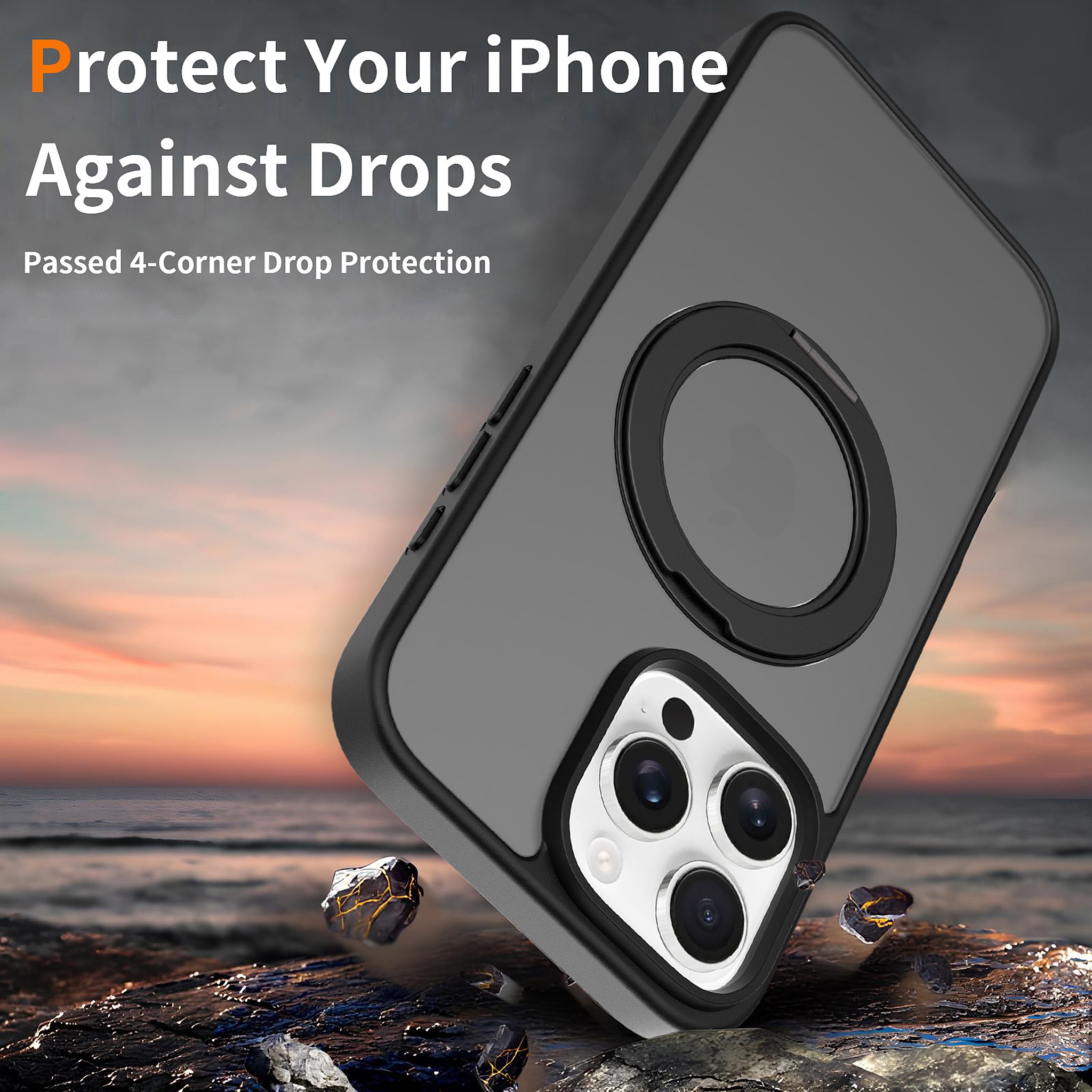 SendaFit Matte Skin-Feel 360° Stand Case for iPhone 16 Pro Max detail 18