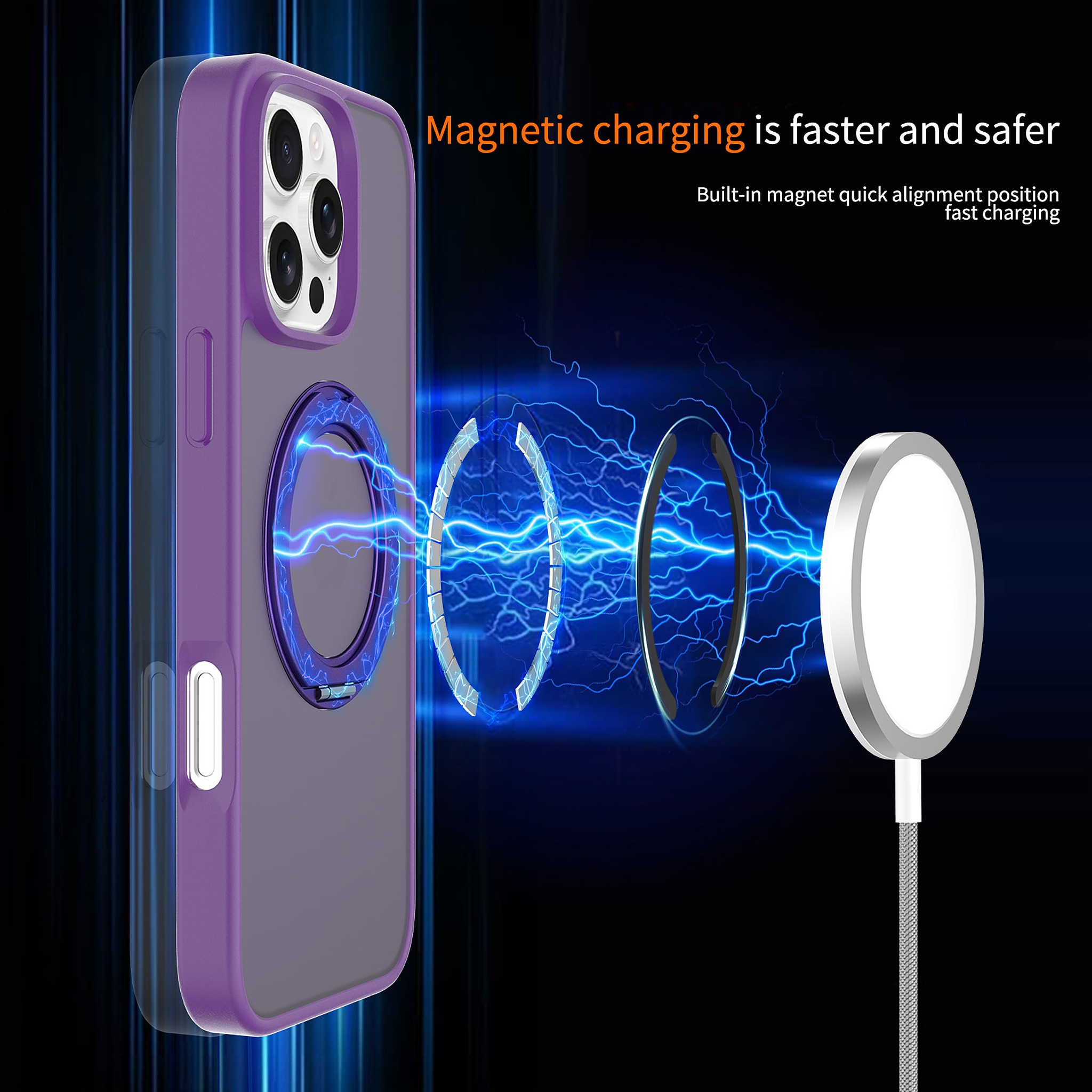 SendaFit Matte Skin-Feel 360° Stand Case for iPhone 16 Pro Max detail 4
