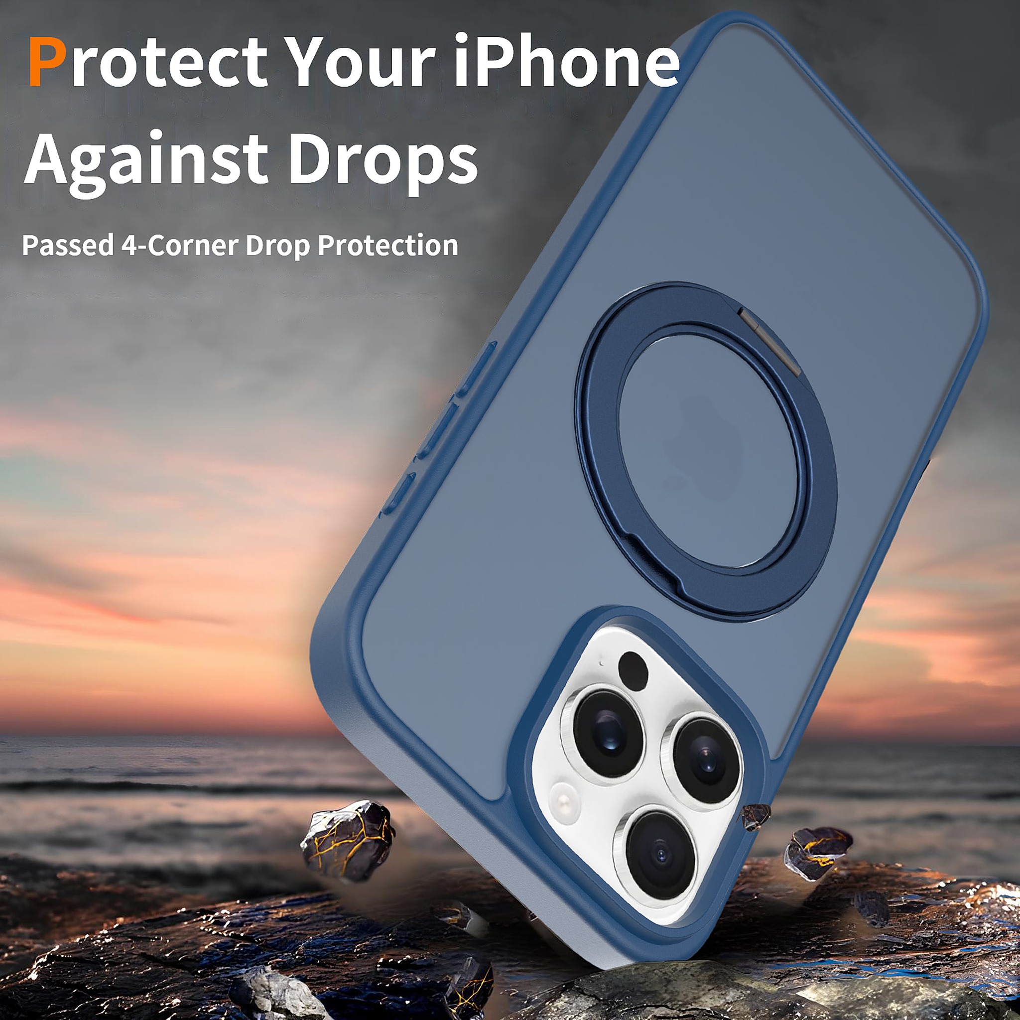 SendaFit Matte Skin-Feel 360° Stand Case for iPhone 16 Pro Max detail 5