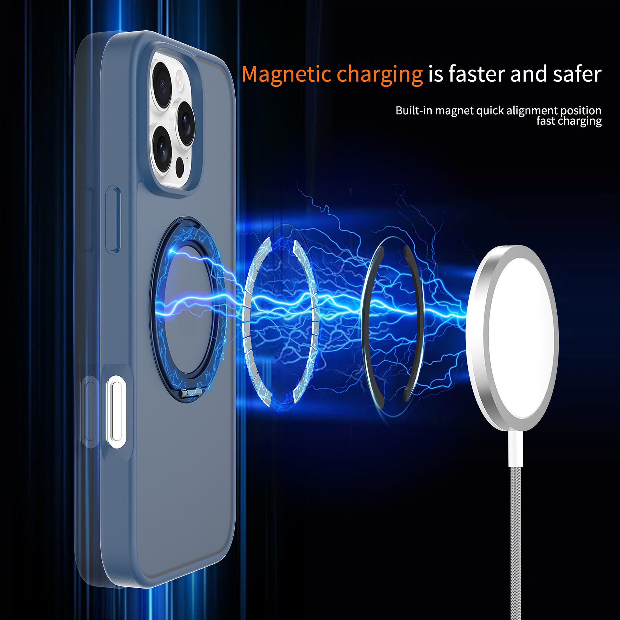 SendaFit Matte Skin-Feel 360° Stand Case for iPhone 16 Pro Max detail 9