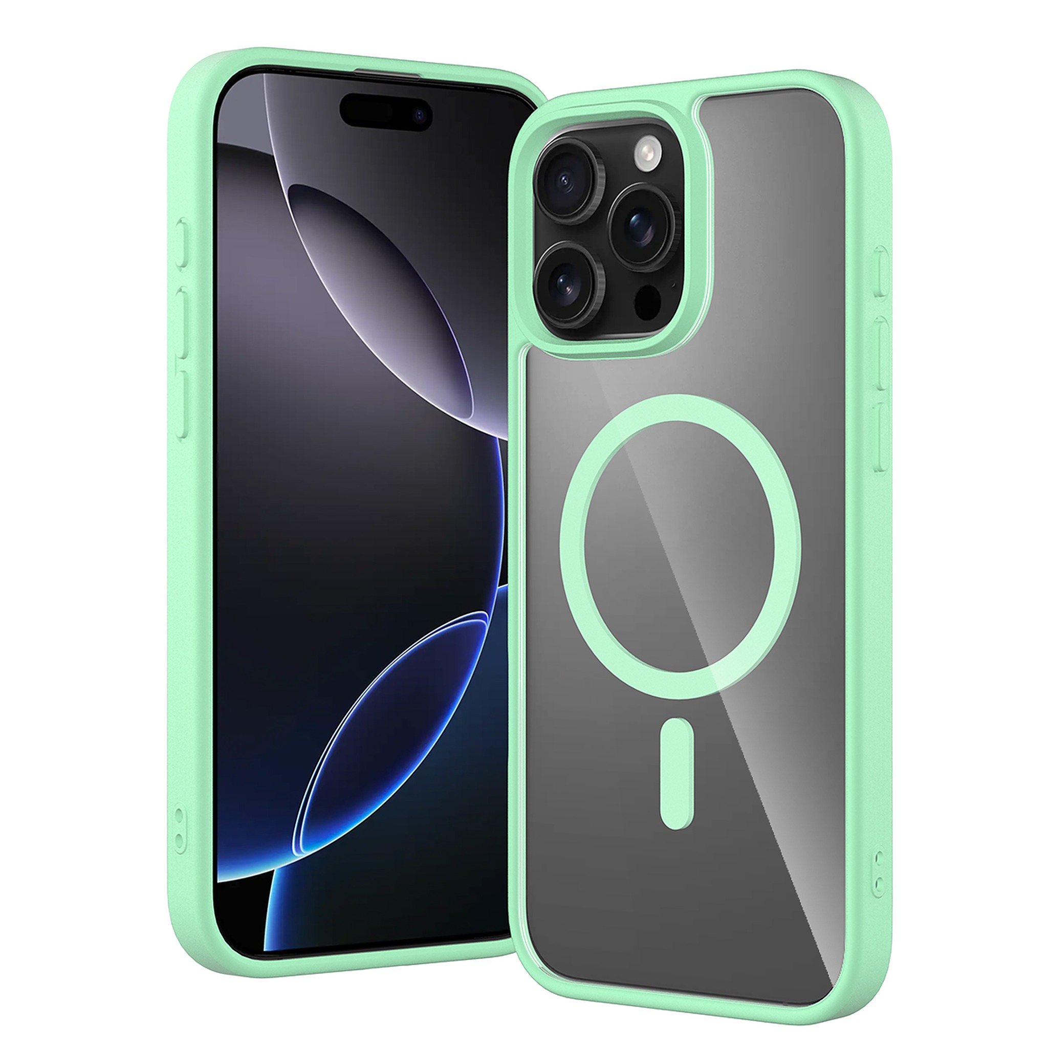 SendaFit Clear Two-in-One MagSafe Case for iPhone 16 Pro Max - Ice Green