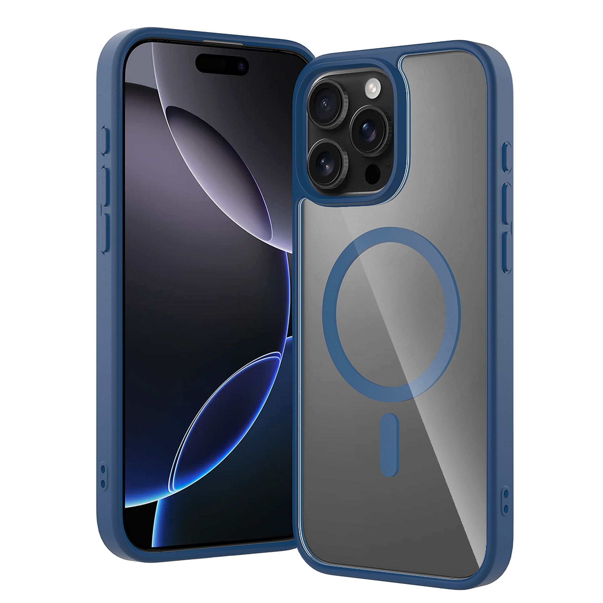 SendaFit Clear Two-in-One MagSafe Case for iPhone 16 Pro Max - Royal Blue