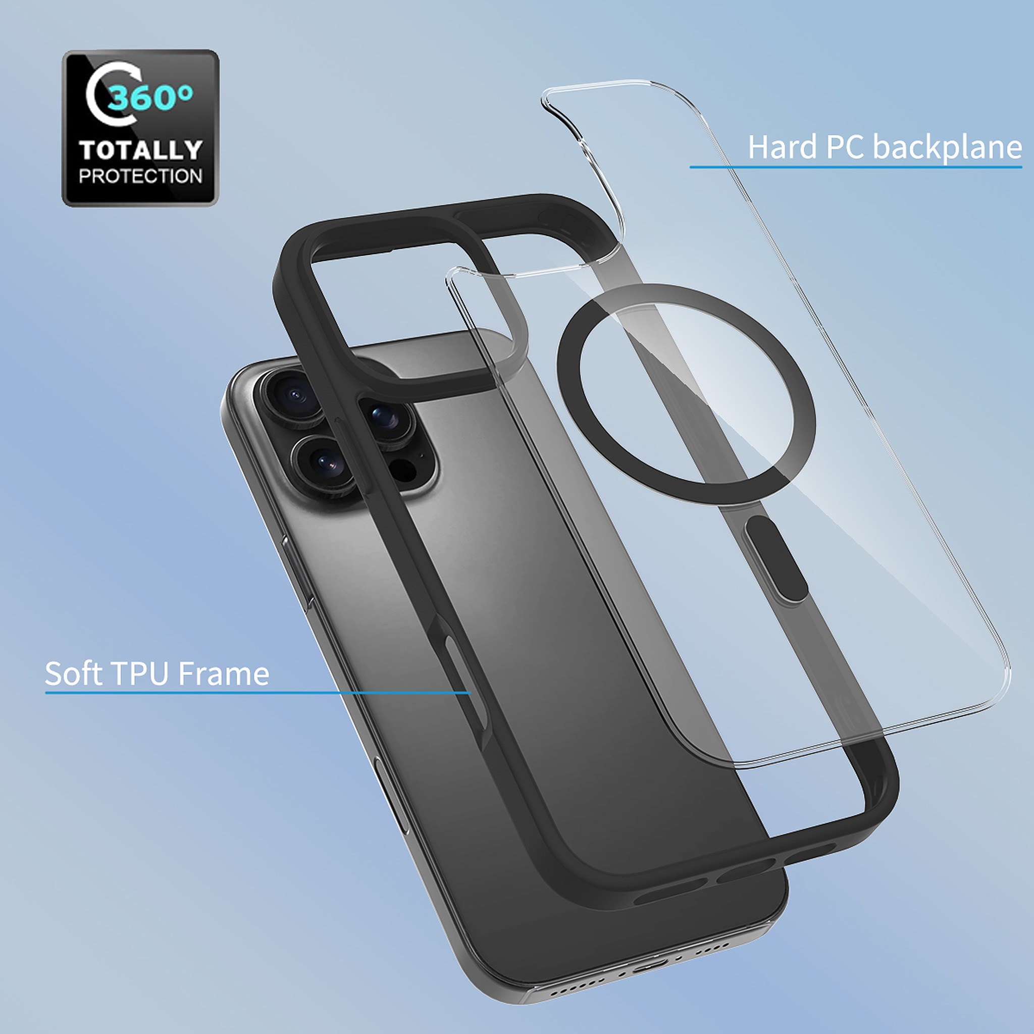 SendaFit Clear Two-in-One MagSafe Case for iPhone 16 Pro Max detail 3