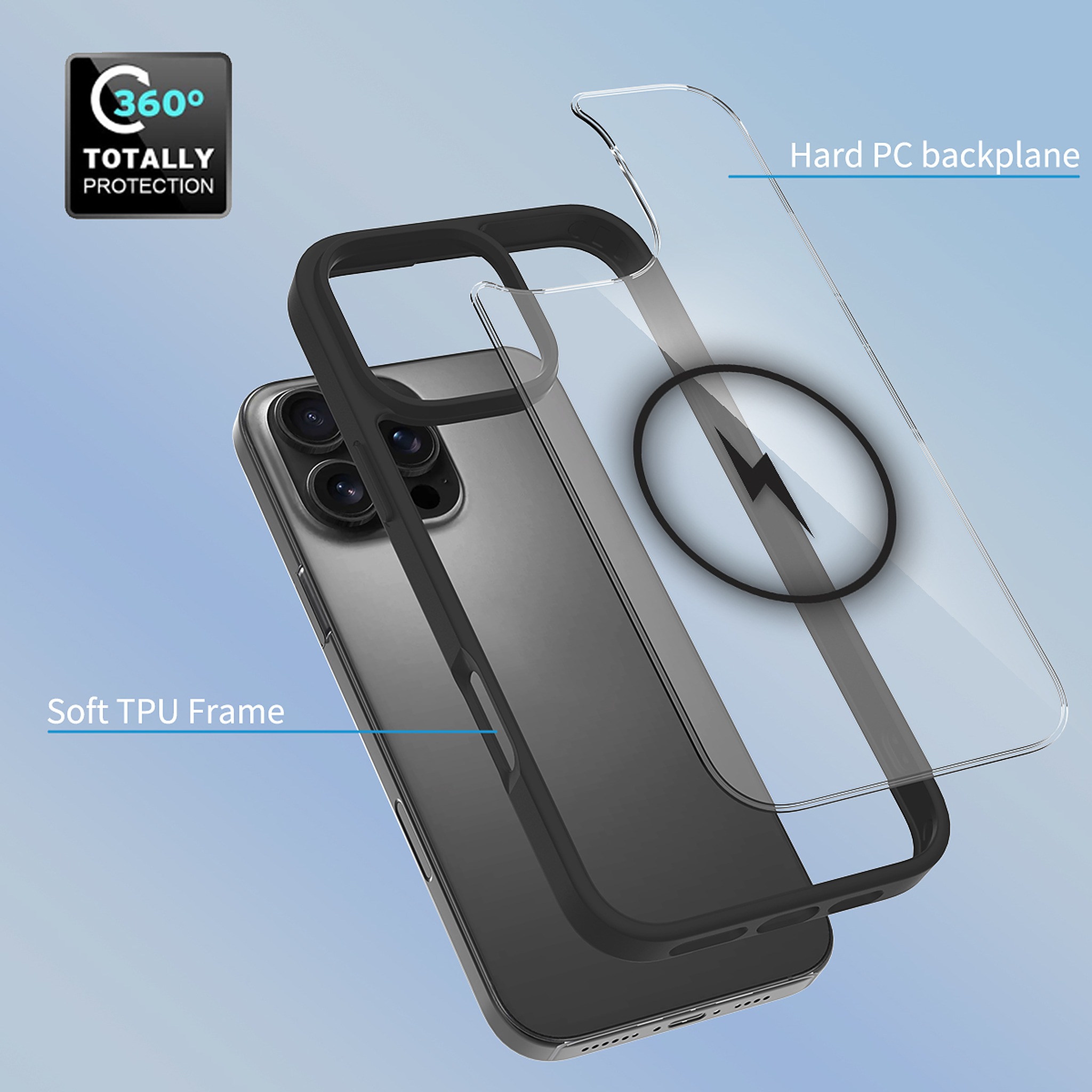SendaFit Clear Two-in-One MagSafe Case for iPhone 16 Pro Max detail 4