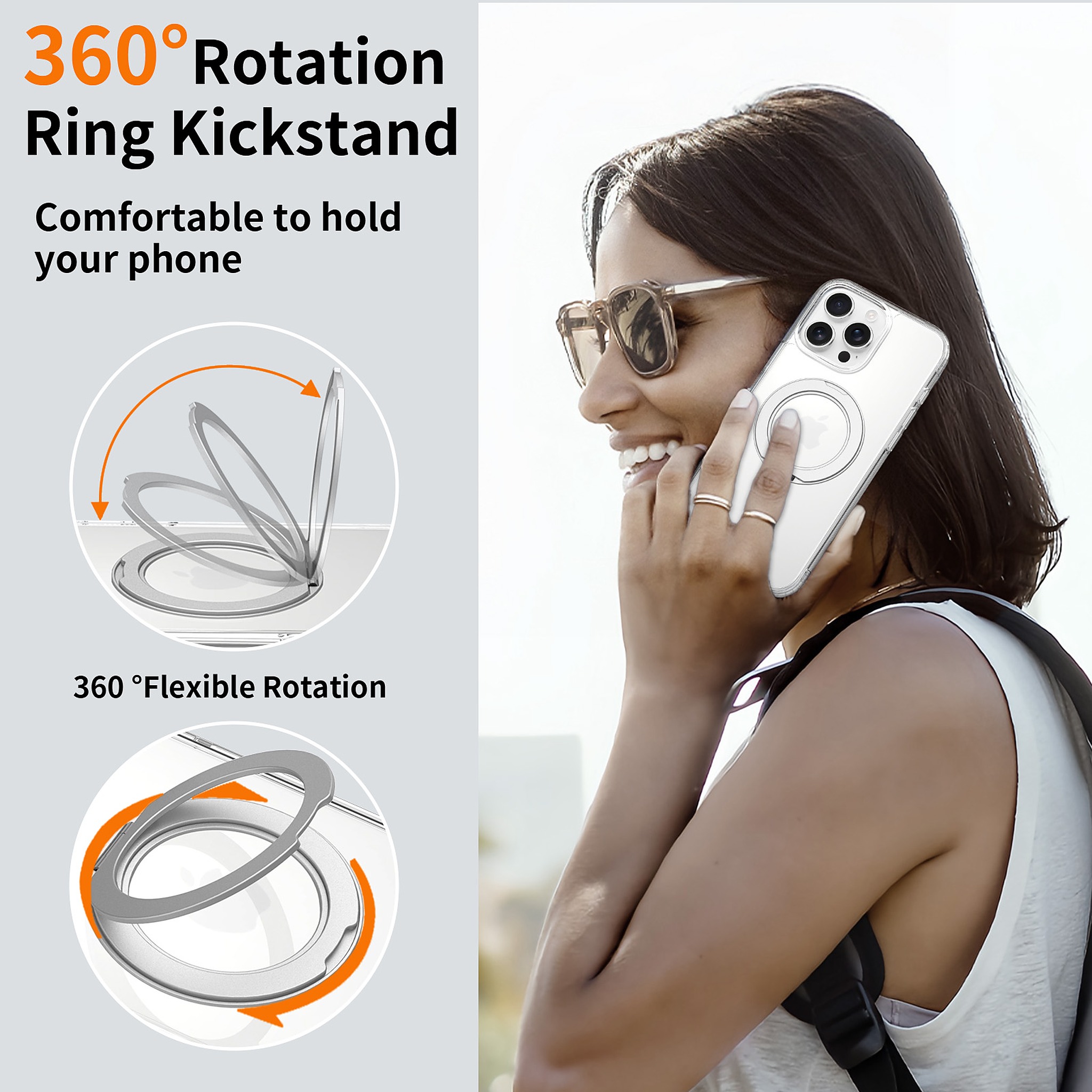 SendaFit Clear 360° Stand Case for iPhone 16 Pro Max detail 27