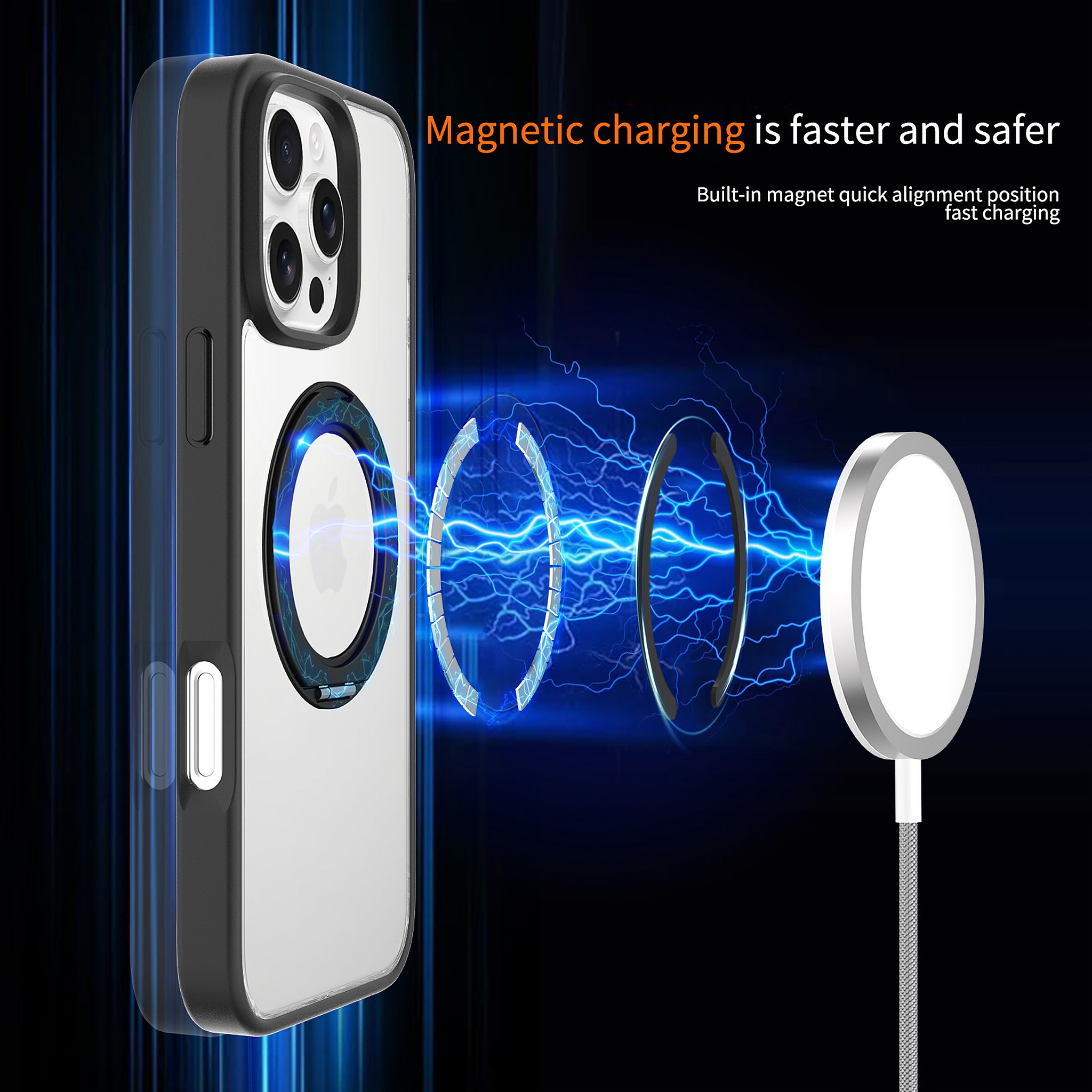 SendaFit Clear 360° Stand Case for iPhone 16 Pro Max detail 4