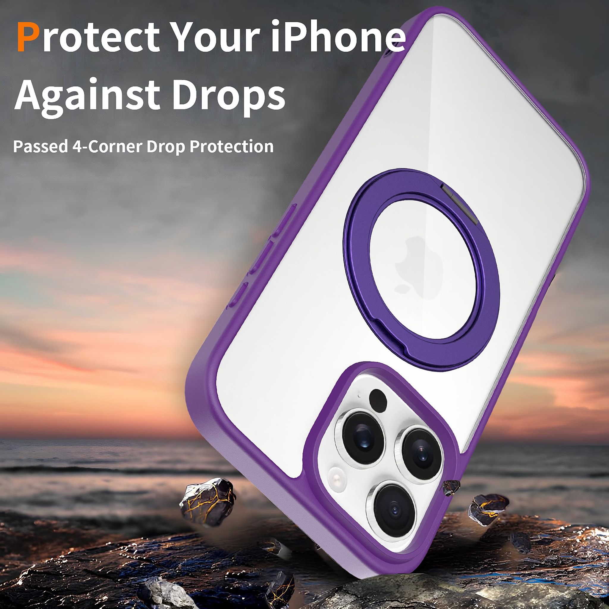 SendaFit Clear 360° Stand Case for iPhone 16 Pro Max detail 5