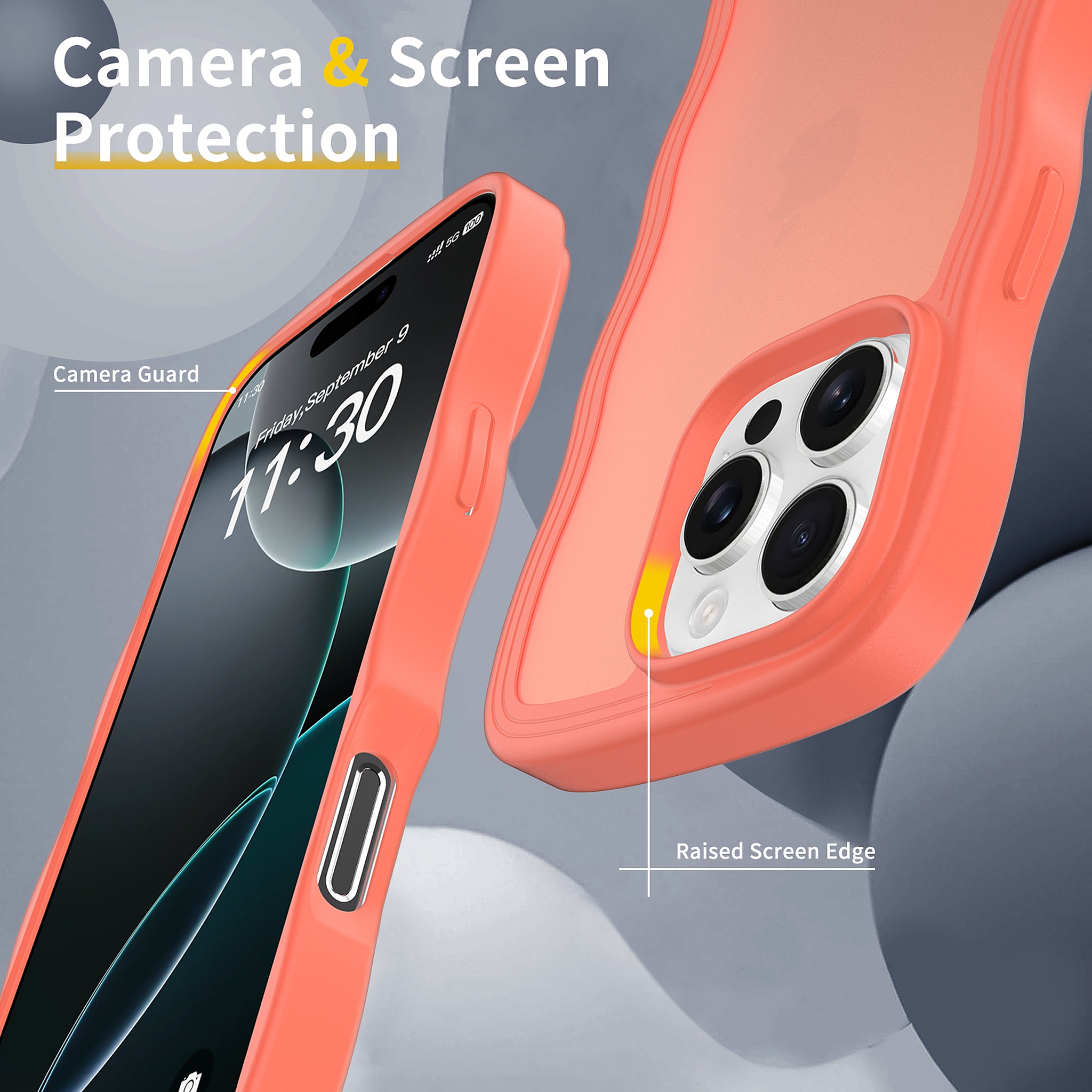 SendaFit Wavy Matte Case for iPhone 16 Pro Max (Orange Accent) detail 20