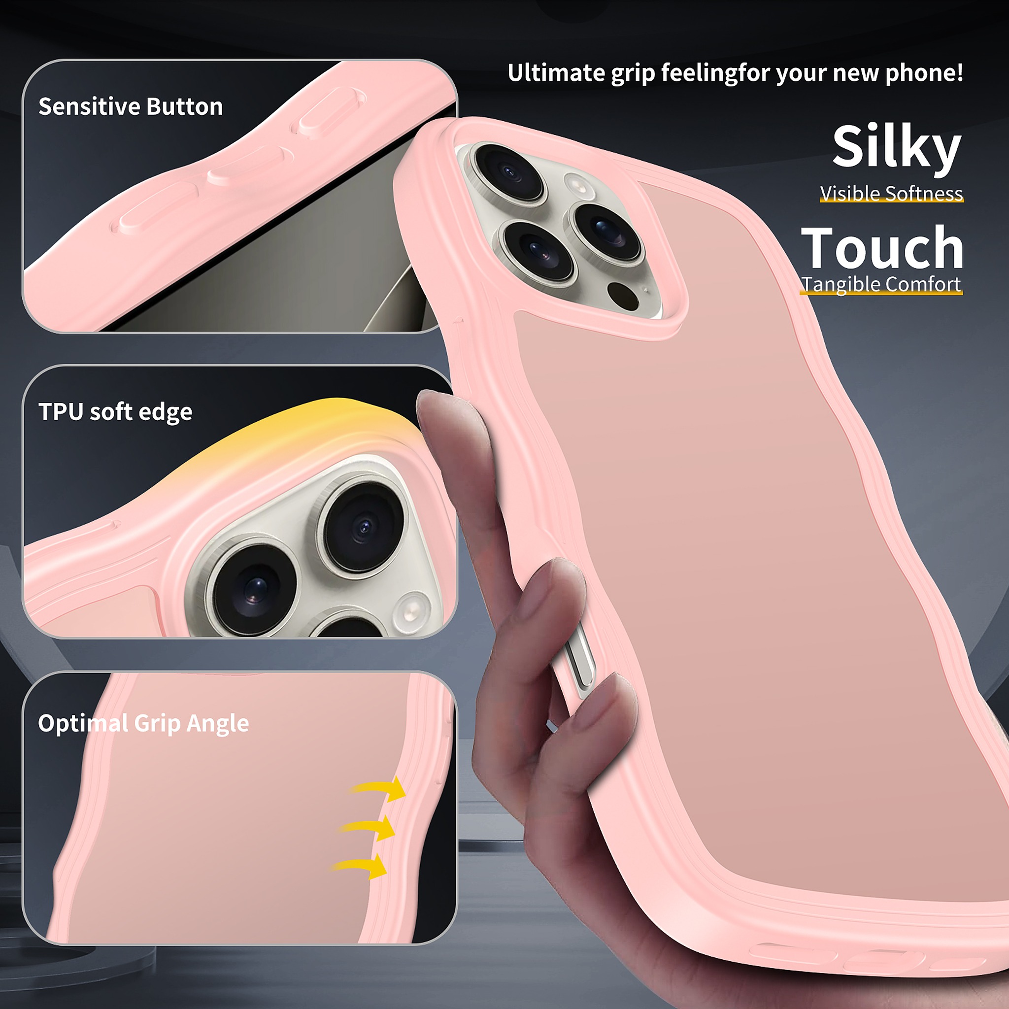 SendaFit Wavy Matte Case for iPhone 16 Pro Max (Orange Accent) detail 22