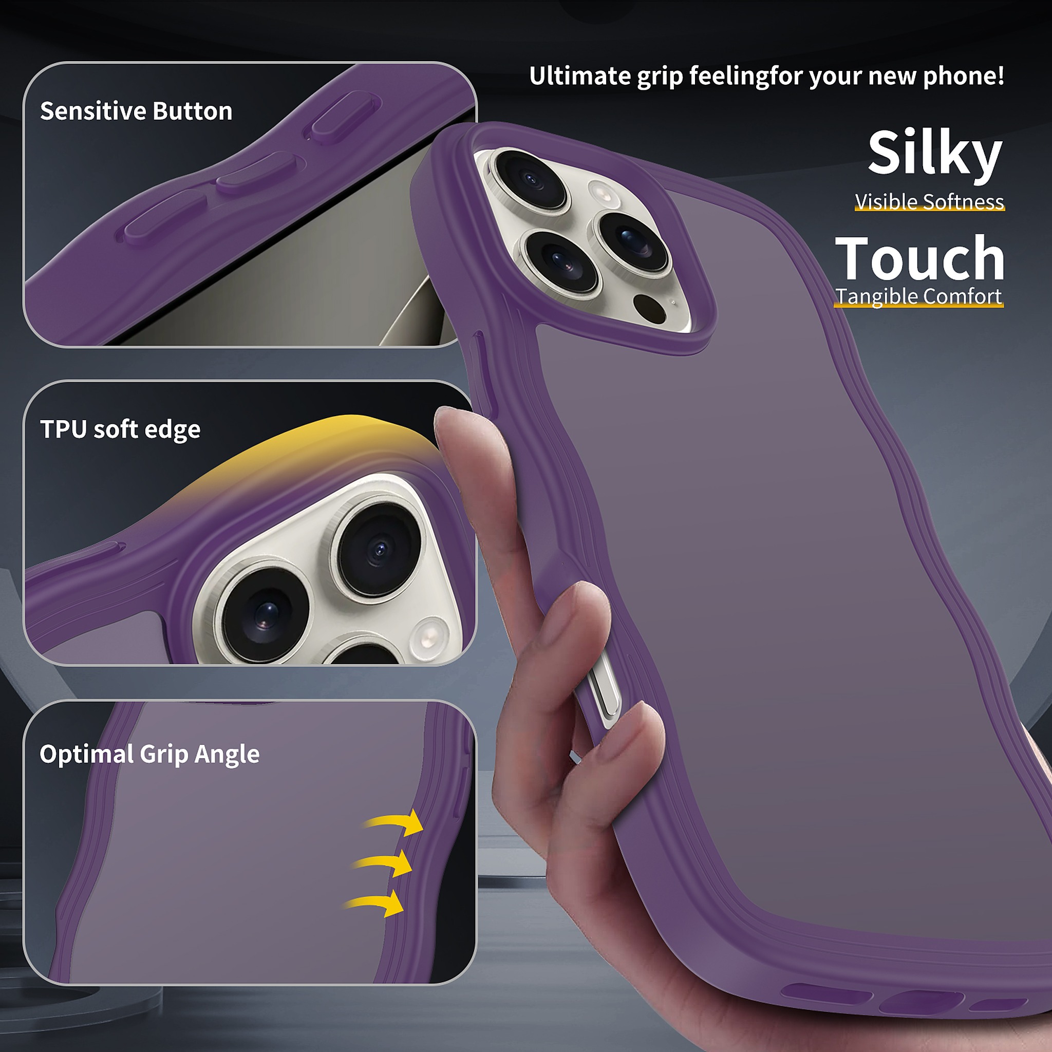 SendaFit Wavy Matte Case for iPhone 16 Pro Max (Orange Accent) detail 23