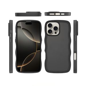 SendaFit Wavy Matte Case for iPhone 16 Pro Max (Orange Accent)