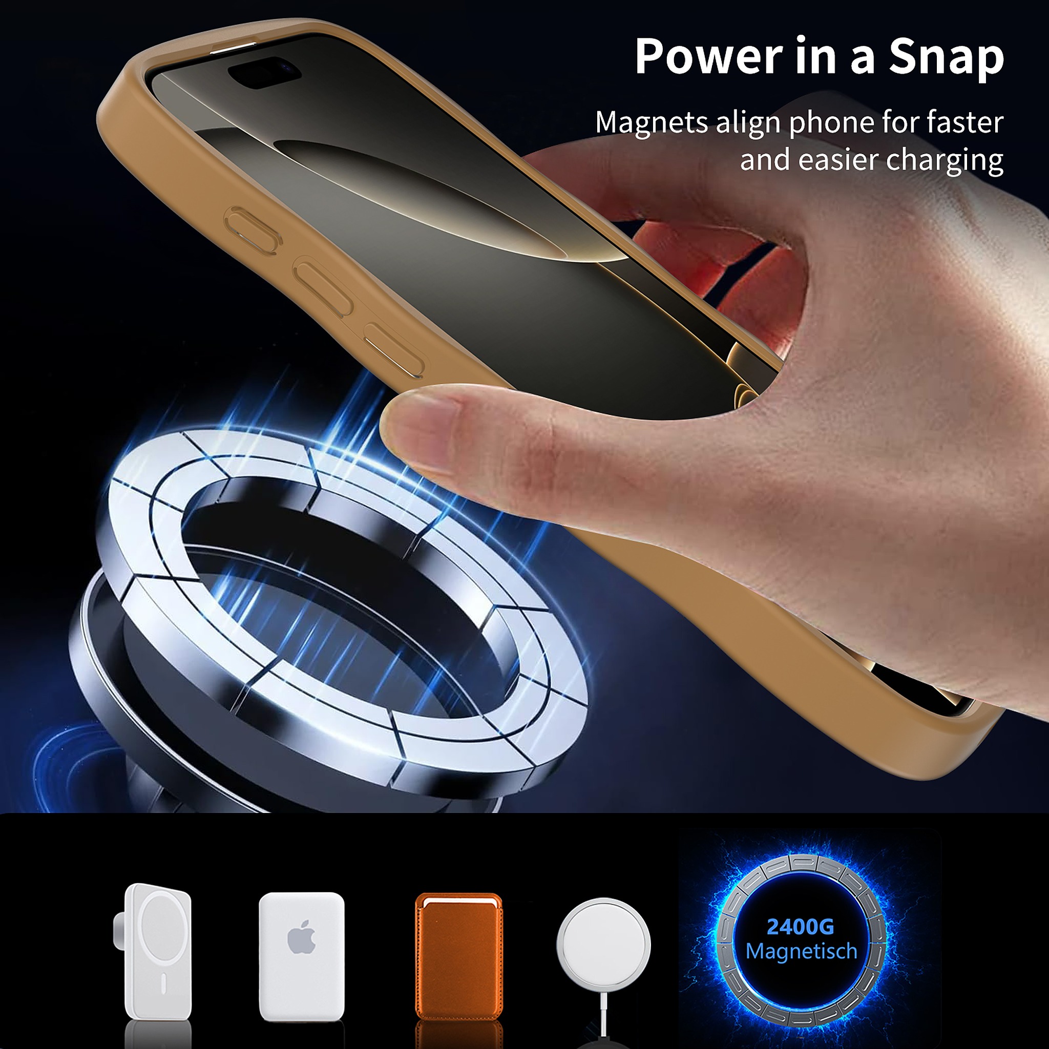 SendaFit Wavy Matte MagSafe Case for iPhone 16 Pro Max (Orange Accent) detail 1
