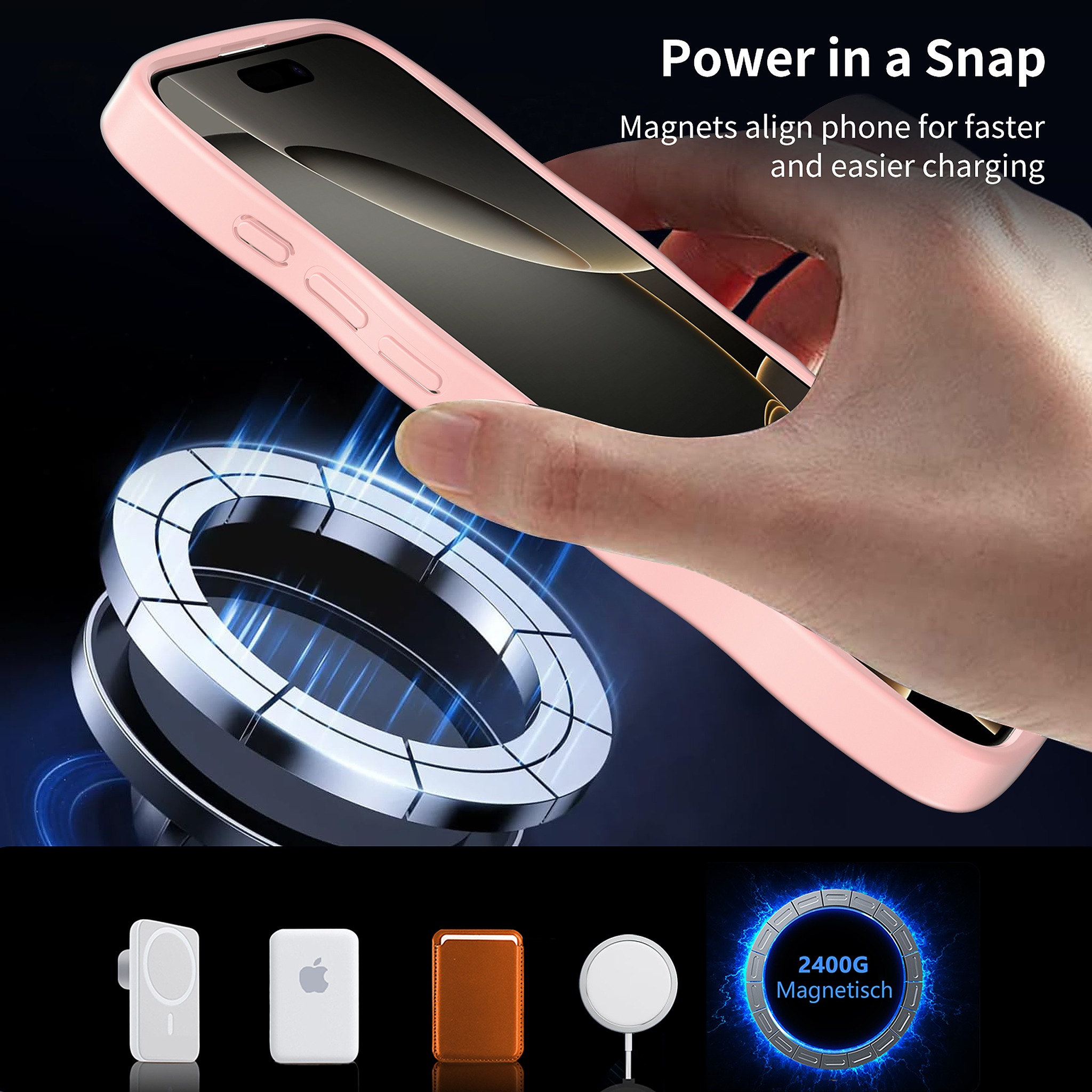 SendaFit Wavy Matte MagSafe Case for iPhone 16 Pro Max (Orange Accent) detail 13