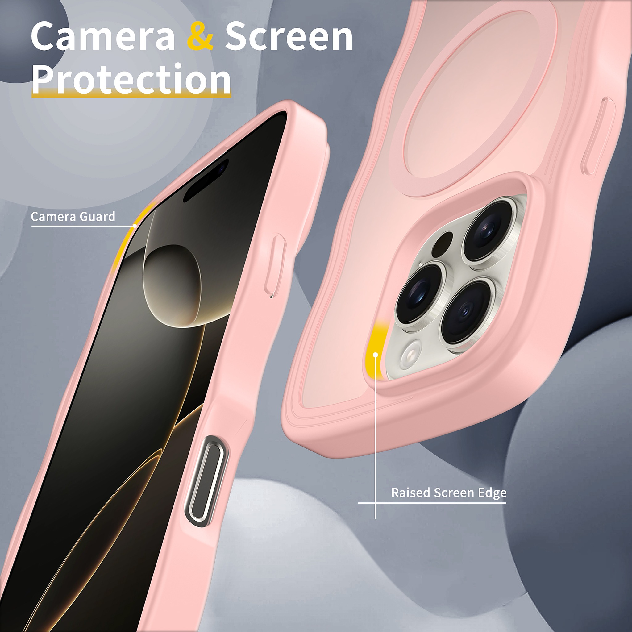 SendaFit Wavy Matte MagSafe Case for iPhone 16 Pro Max (Orange Accent) detail 14