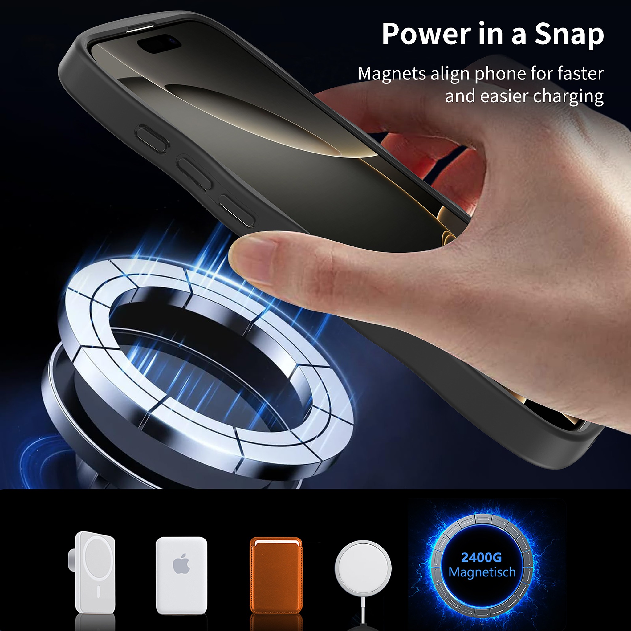 SendaFit Wavy Matte MagSafe Case for iPhone 16 Pro Max (Orange Accent) detail 19