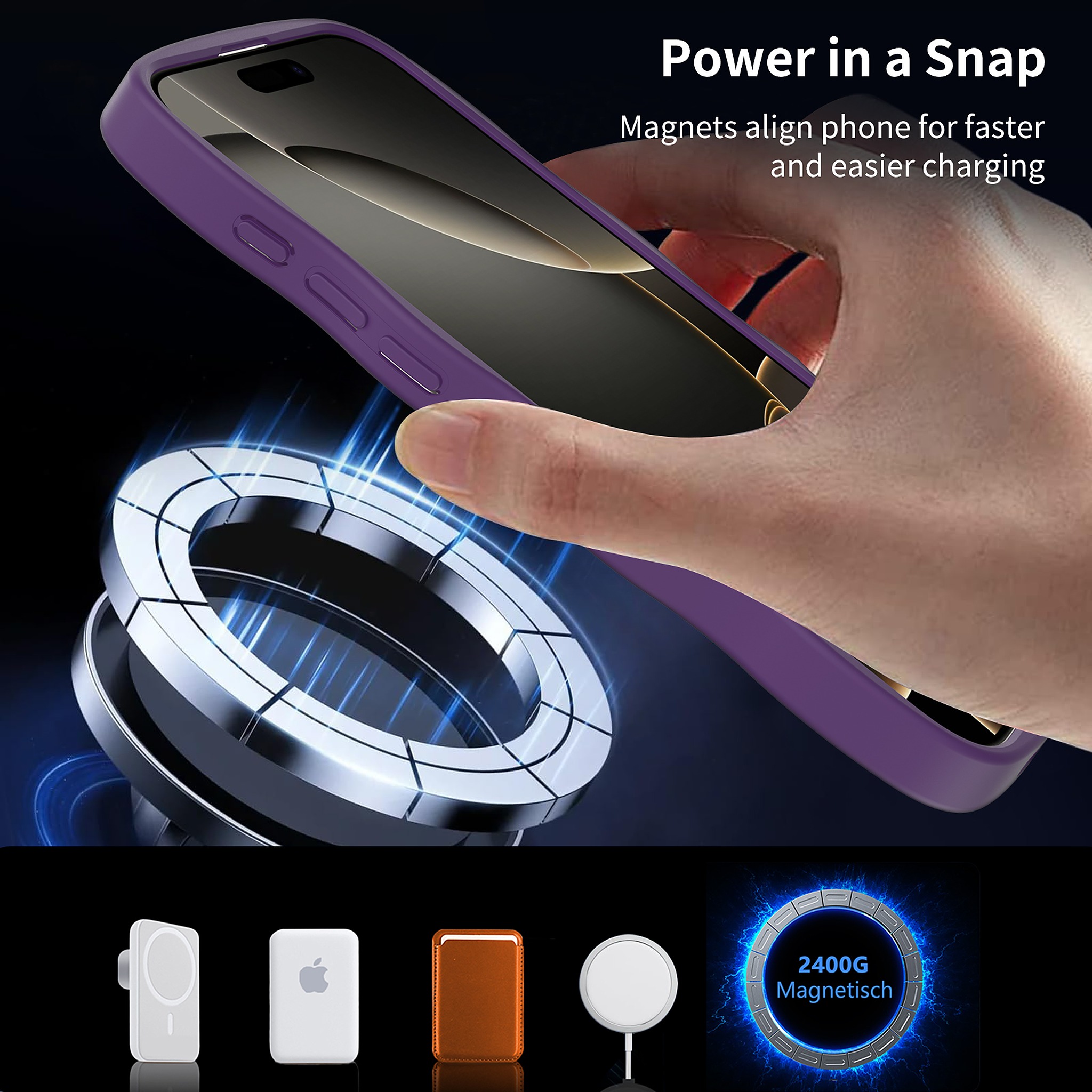 SendaFit Wavy Matte MagSafe Case for iPhone 16 Pro Max (Orange Accent) detail 22