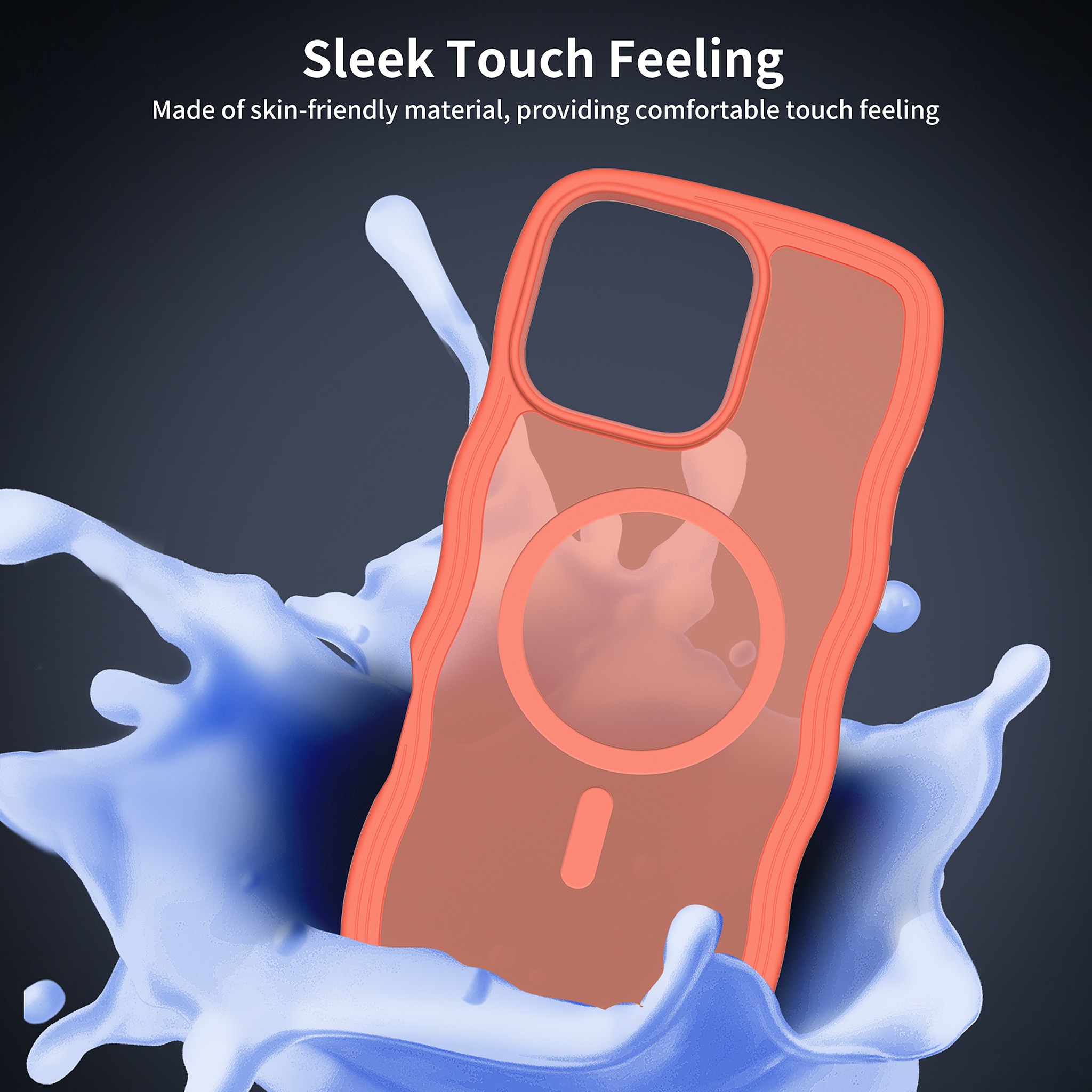 SendaFit Wavy Matte MagSafe Case for iPhone 16 Pro Max (Orange Accent) detail 23