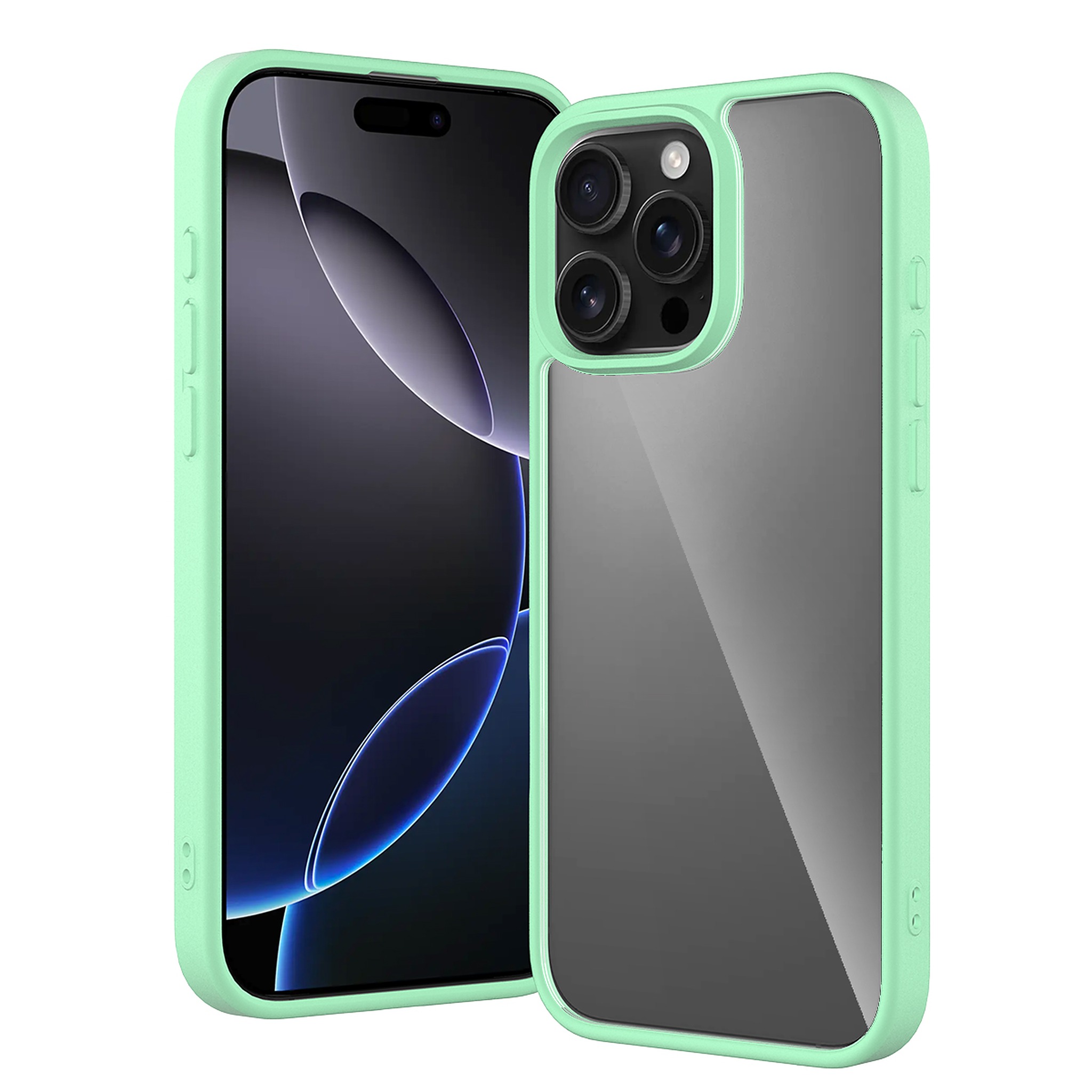 SendaFit Clear Two-in-One Case for iPhone 16 Pro Max - Ice Green