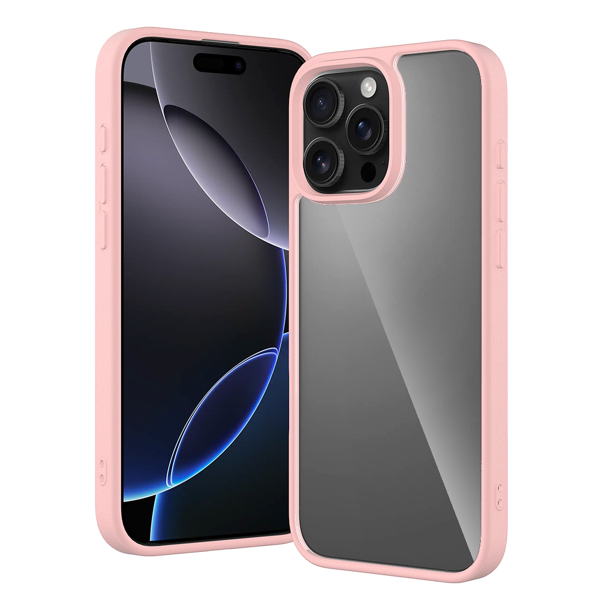 SendaFit Clear Two-in-One Case for iPhone 16 Pro Max - Light Pink