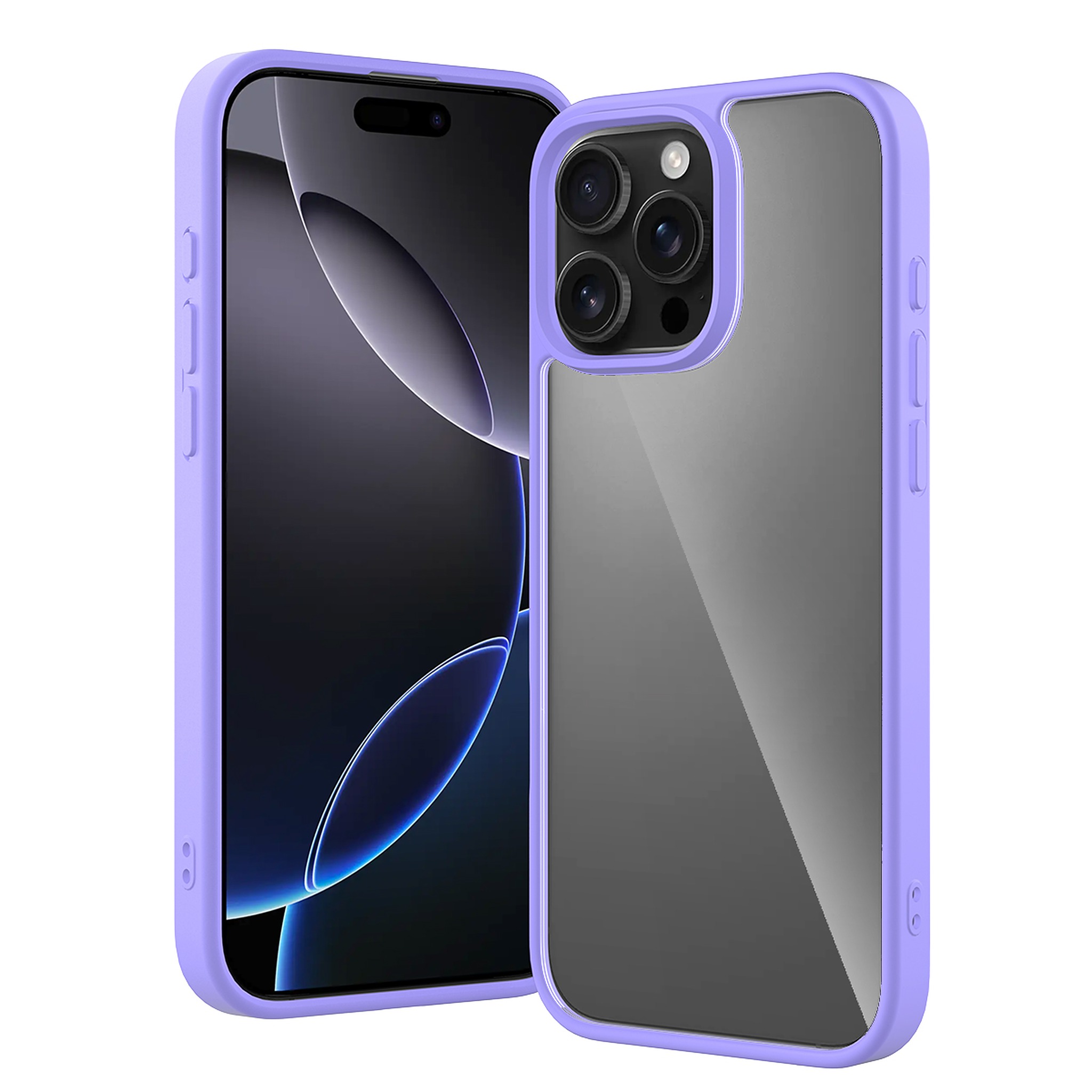 SendaFit Clear Two-in-One Case for iPhone 16 Pro Max - Light Purple