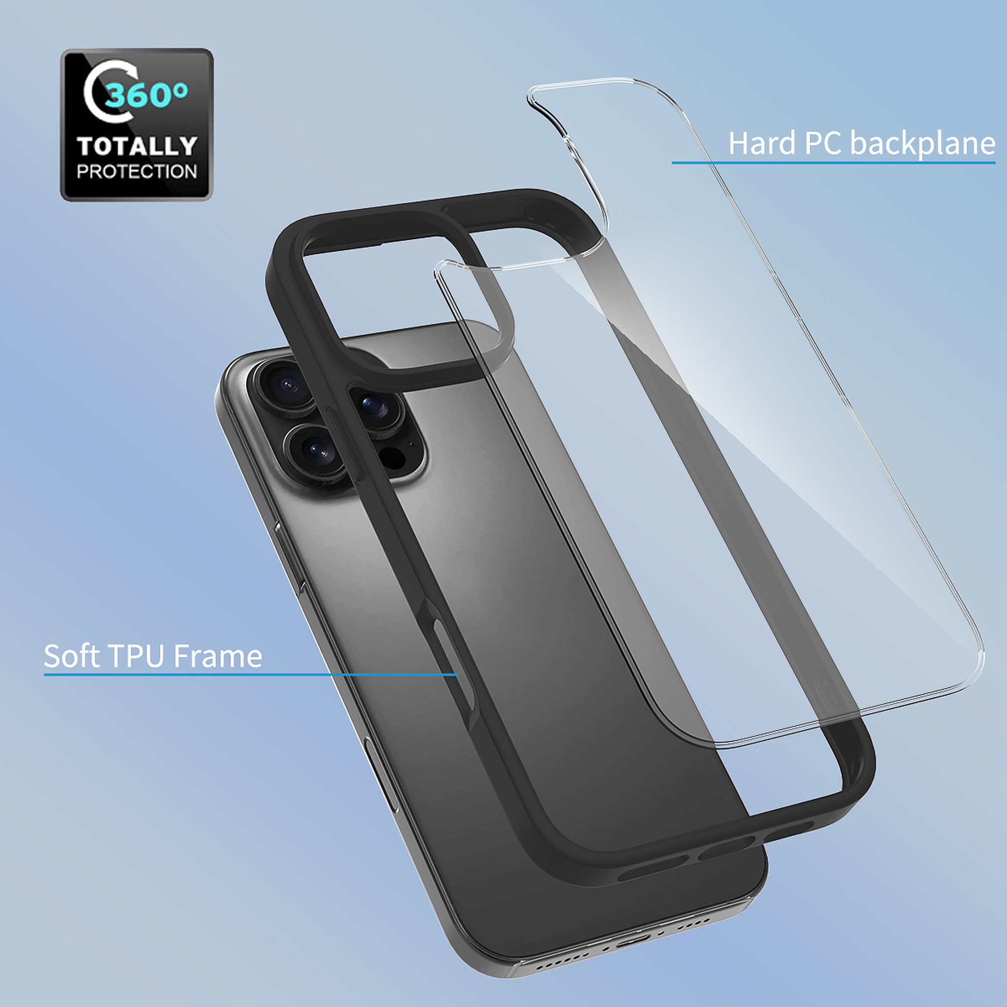 SendaFit Clear Two-in-One Case for iPhone 16 Pro Max detail 2