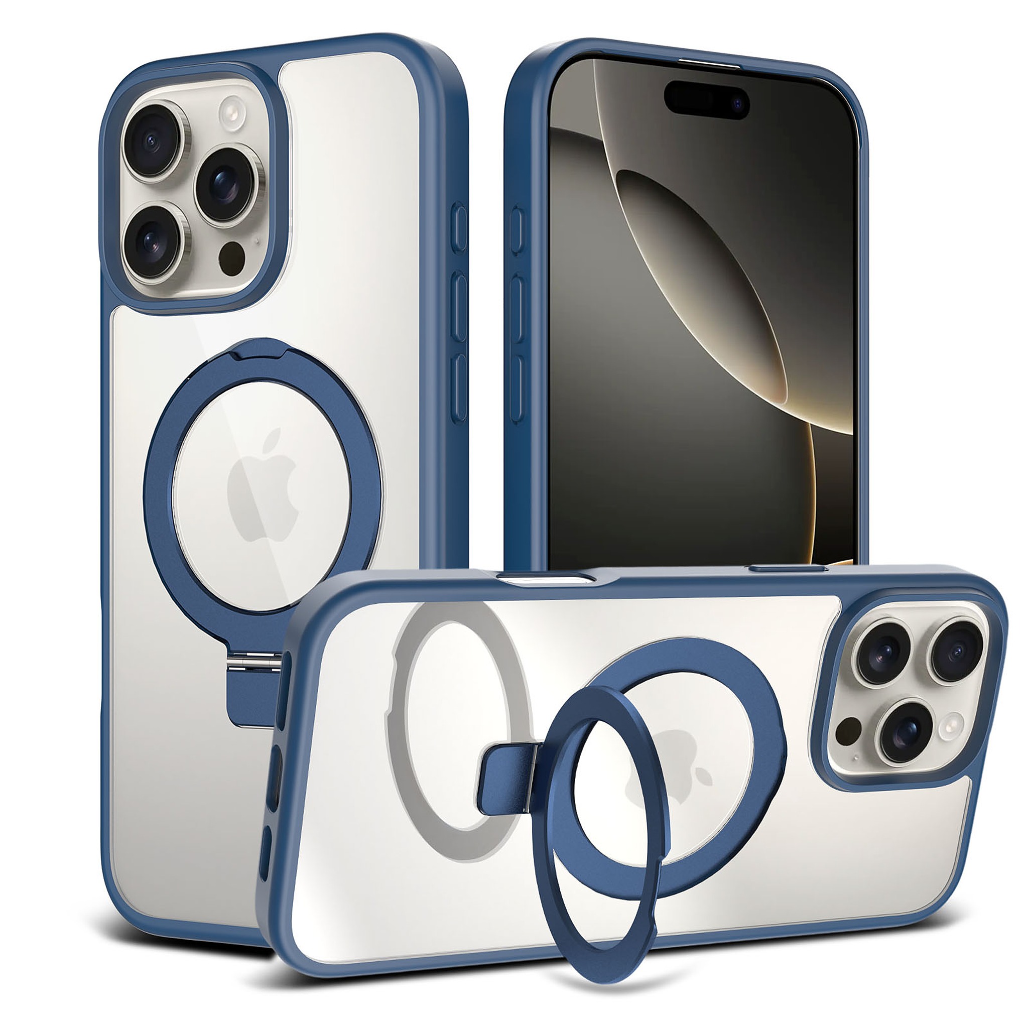 SendaFit Clear Racket-Stand Case for iPhone 16 Pro Max - Royal Blue