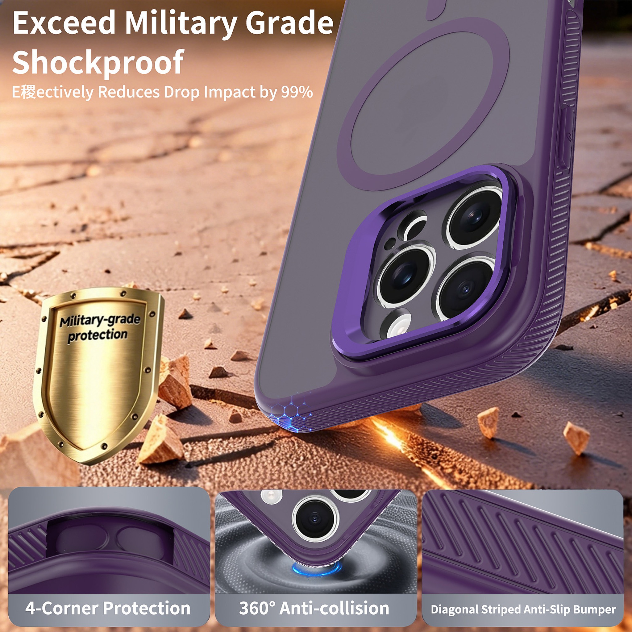 SendaFit Precise-Cutout Camera Stand MagSafe Case for iPhone 16 Pro Max (002 Batch) detail 3
