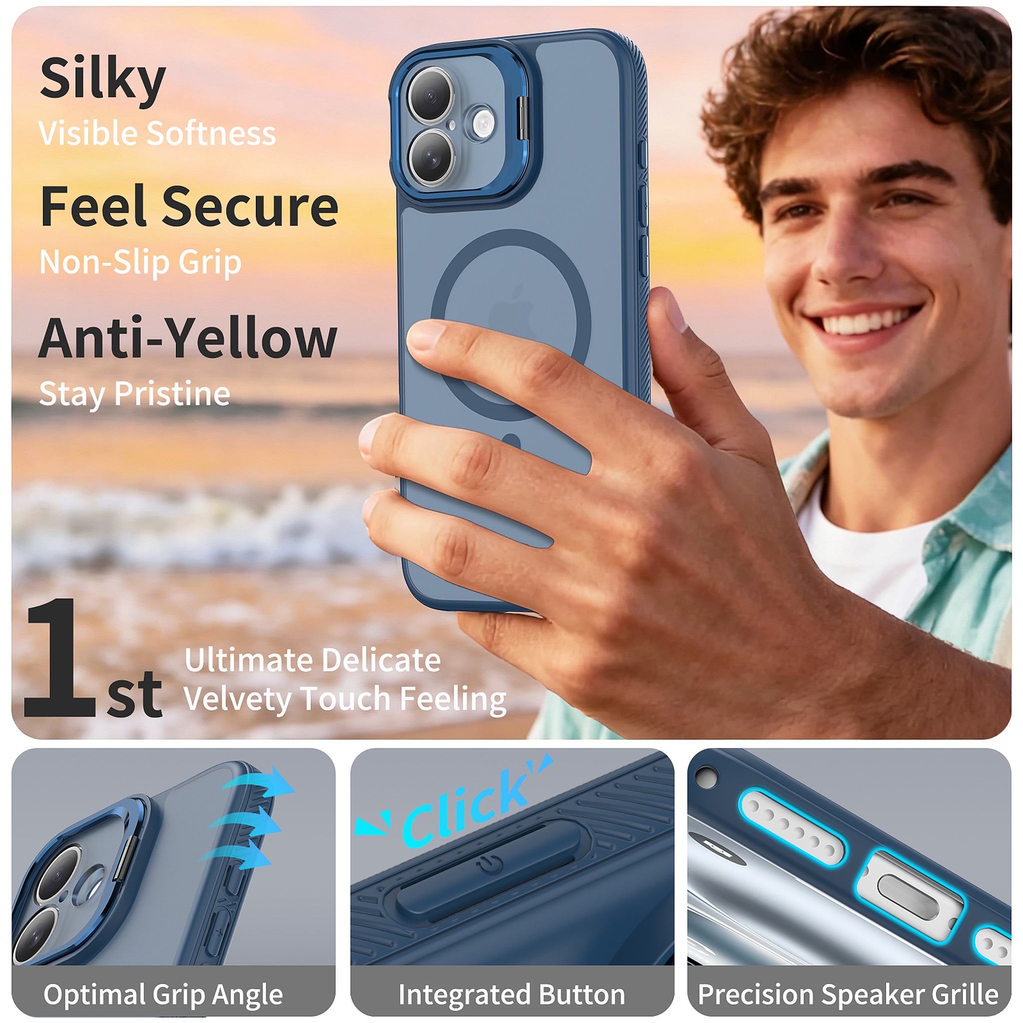 SendaFit Precise-Cutout Camera Stand MagSafe Case for iPhone 16 Plus detail 15