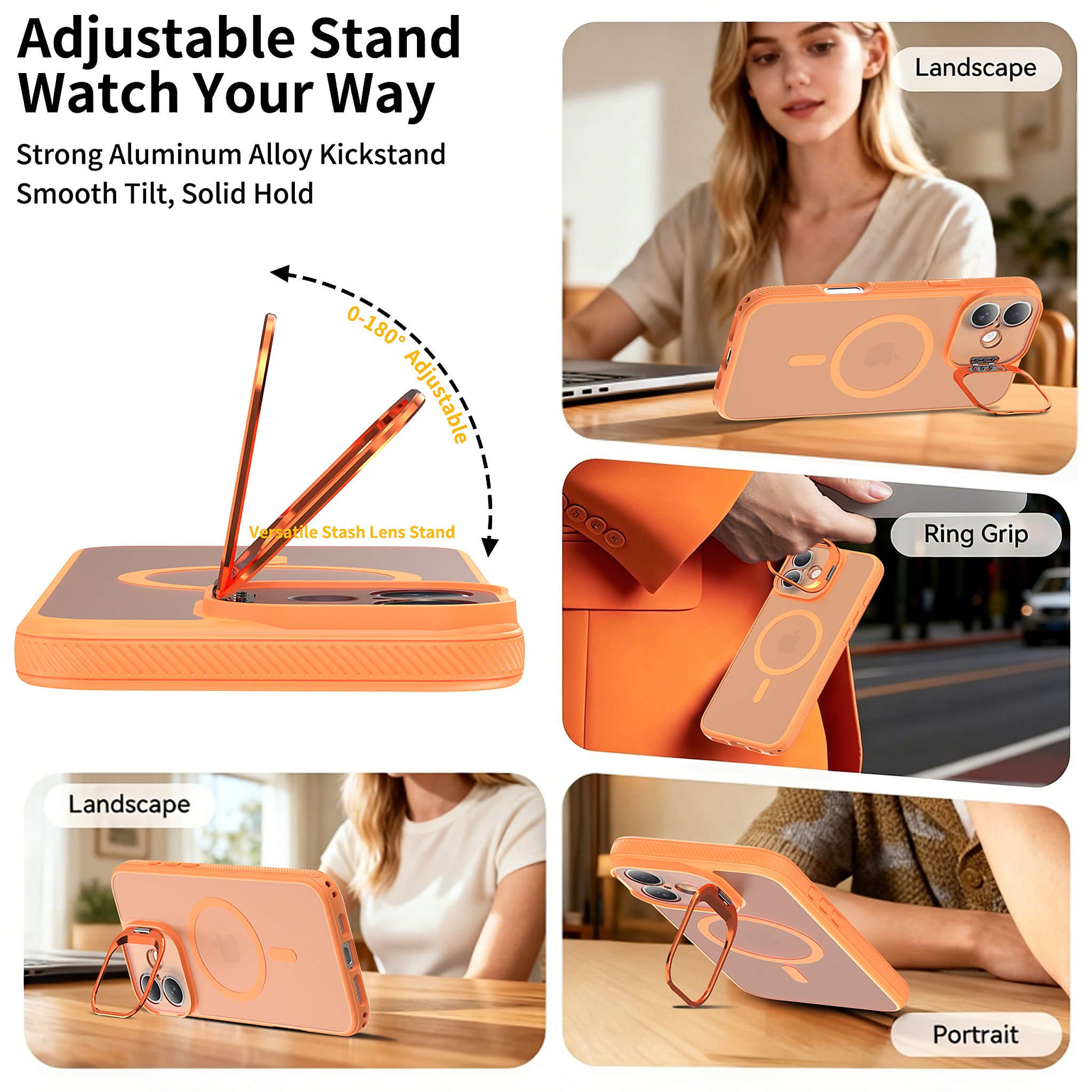 SendaFit Precise-Cutout Camera Stand MagSafe Case for iPhone 16 Plus detail 17