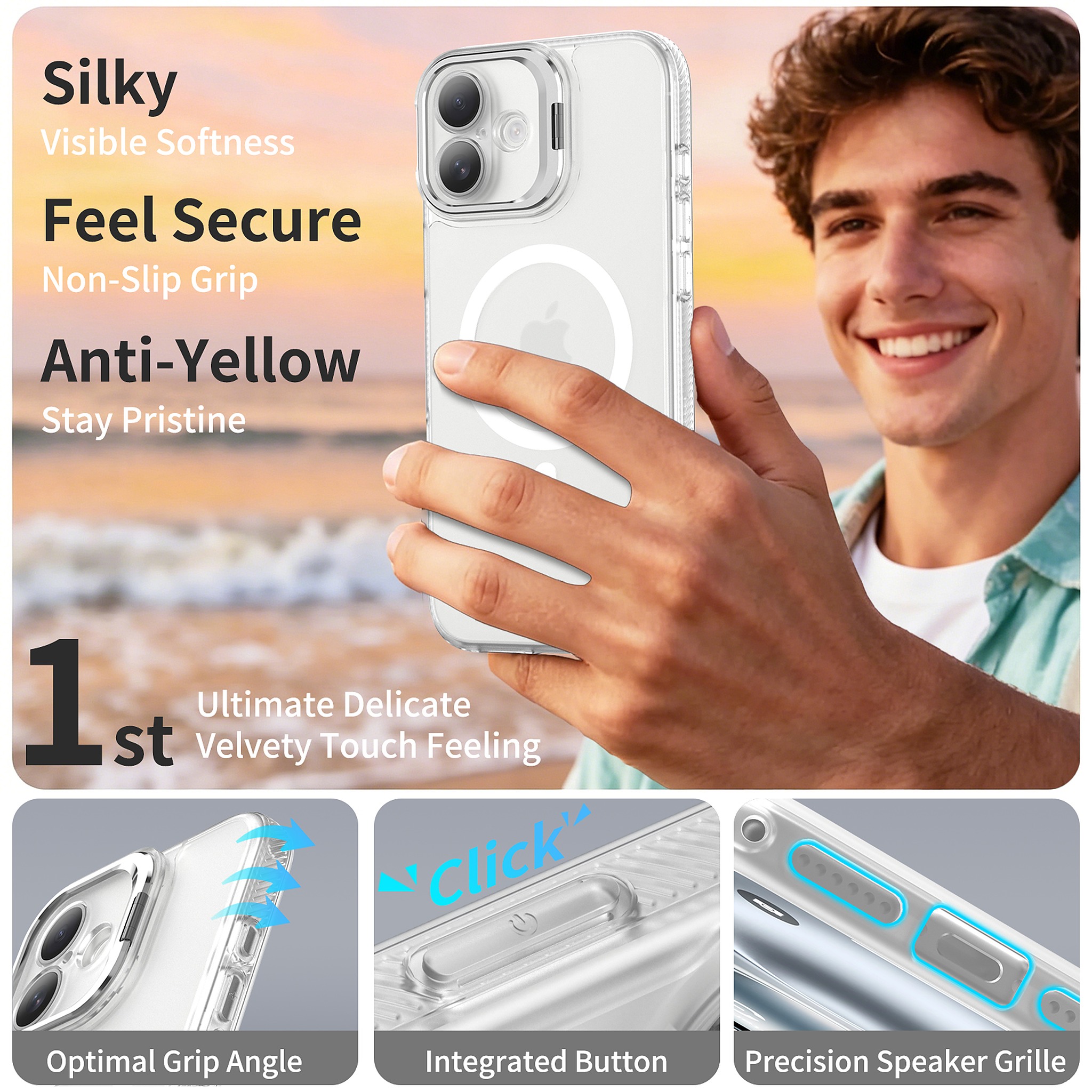 SendaFit Precise-Cutout Camera Stand MagSafe Case for iPhone 16 Plus detail 23