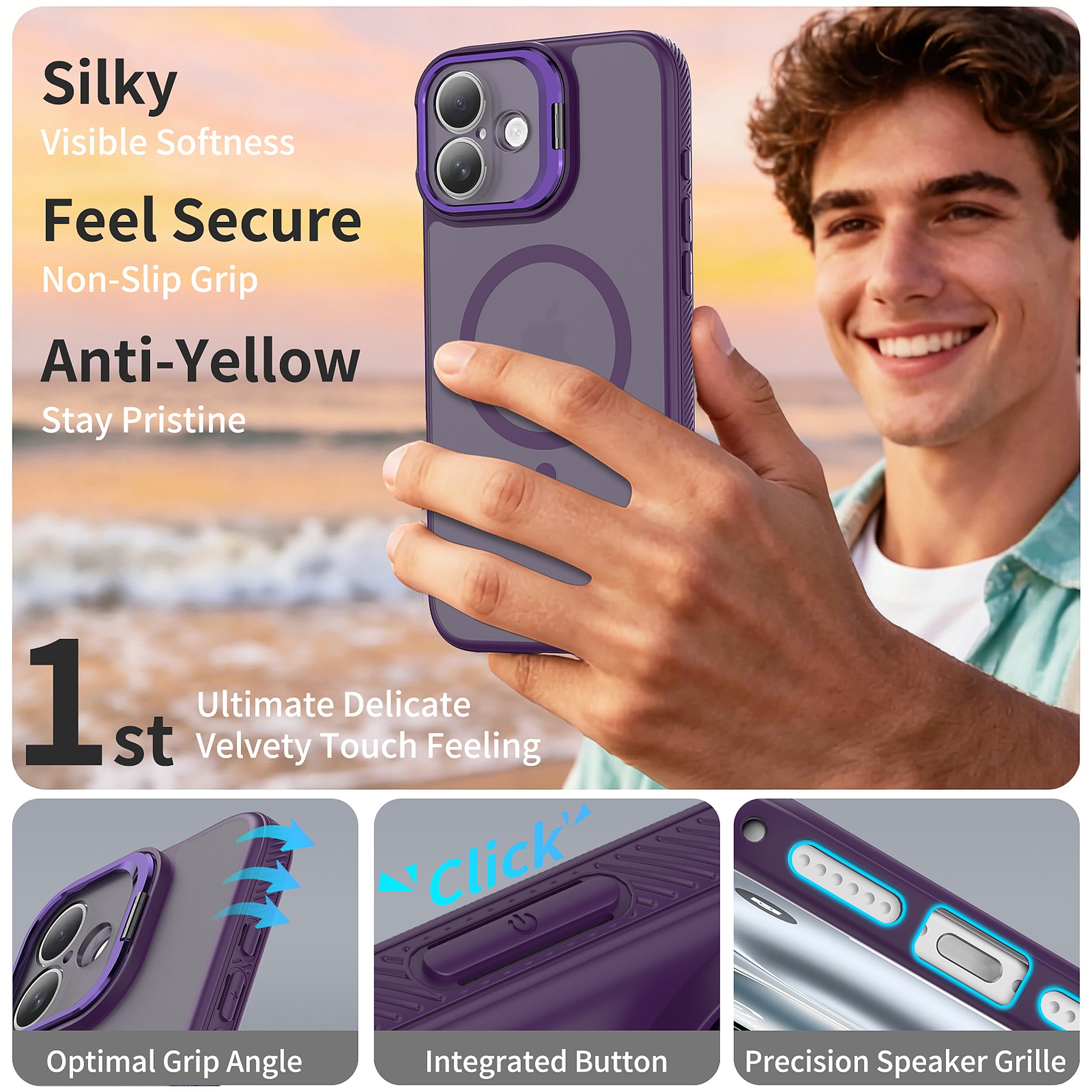 SendaFit Precise-Cutout Camera Stand MagSafe Case for iPhone 16 Plus detail 7
