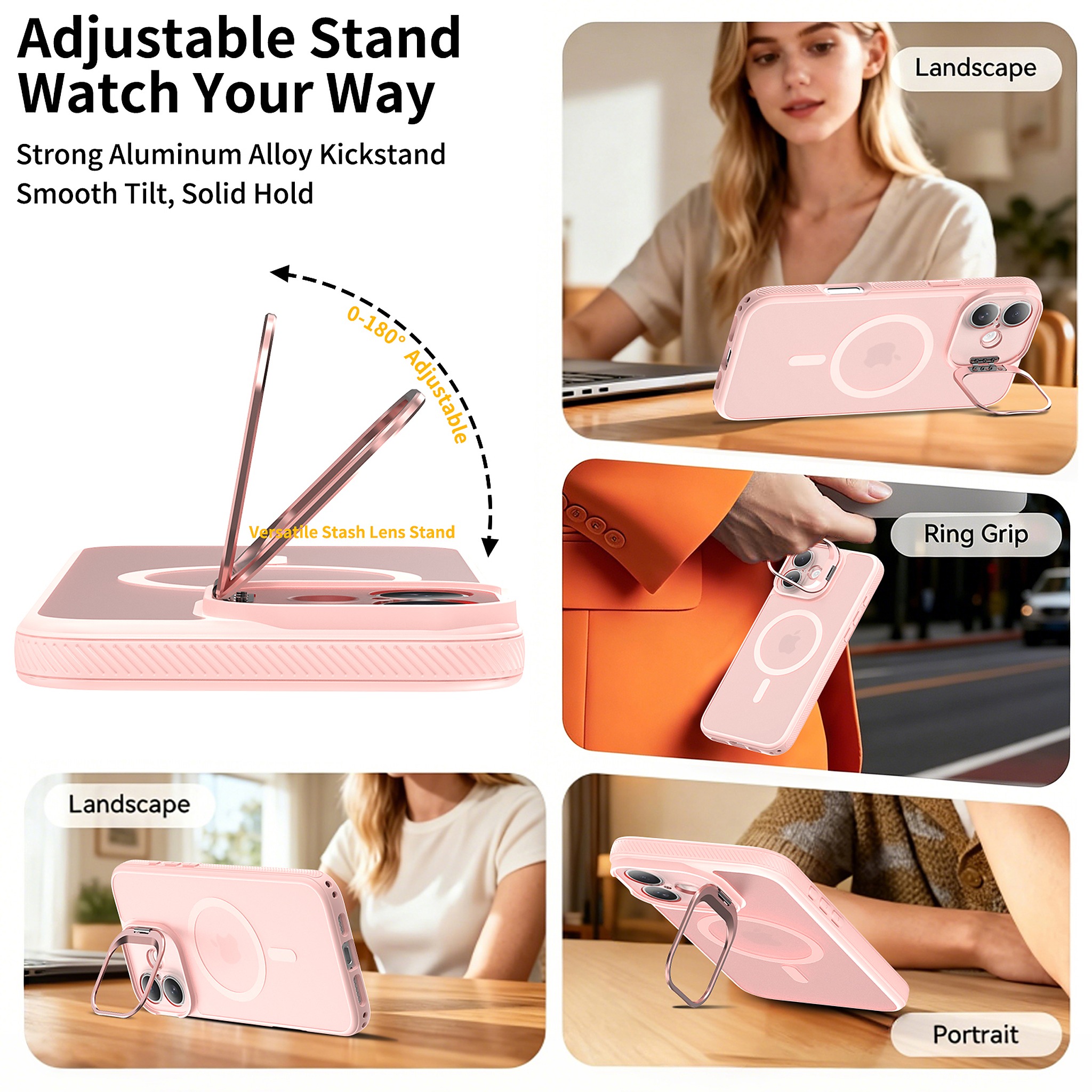 SendaFit Precise-Cutout Camera Stand MagSafe Case for iPhone 16 Plus detail 9