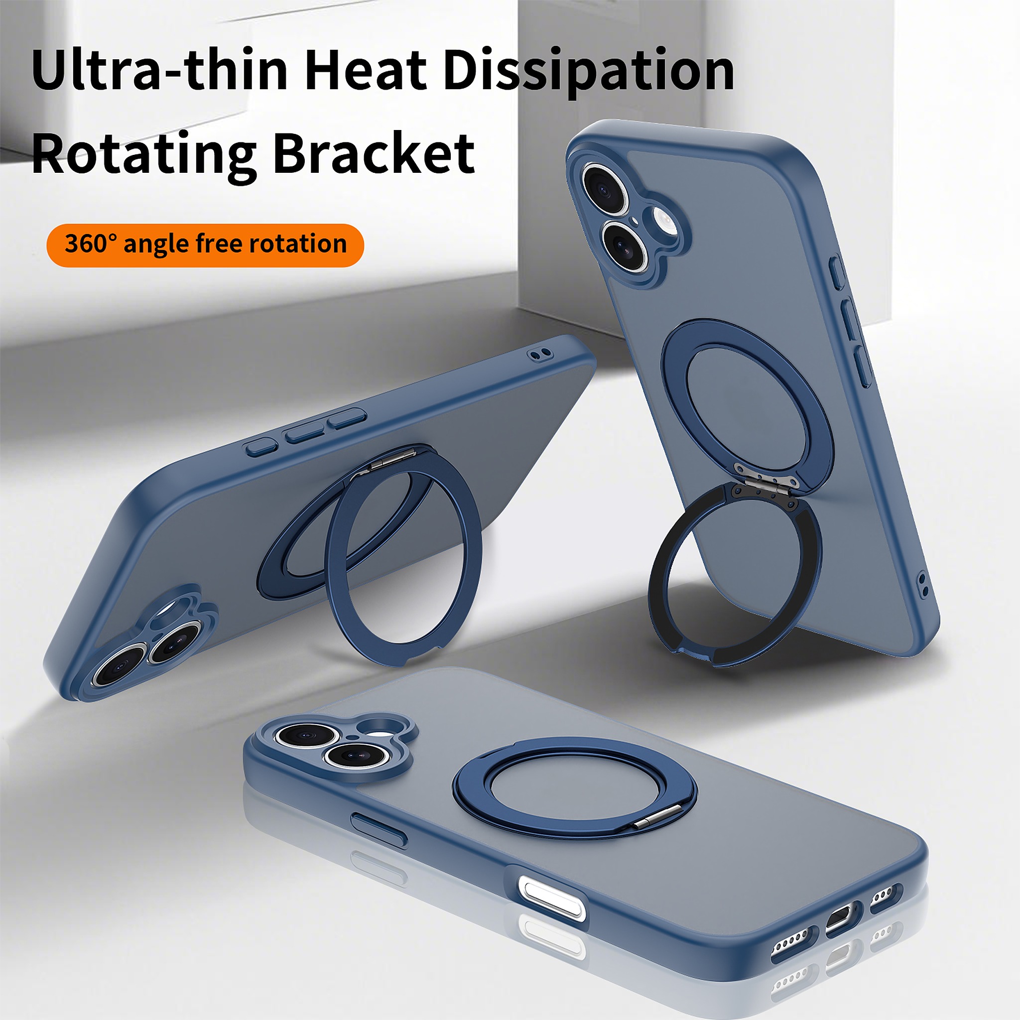 SendaFit Precise-Cutout Matte Skin-Feel 360° Stand Case for iPhone 16 Plus detail 16