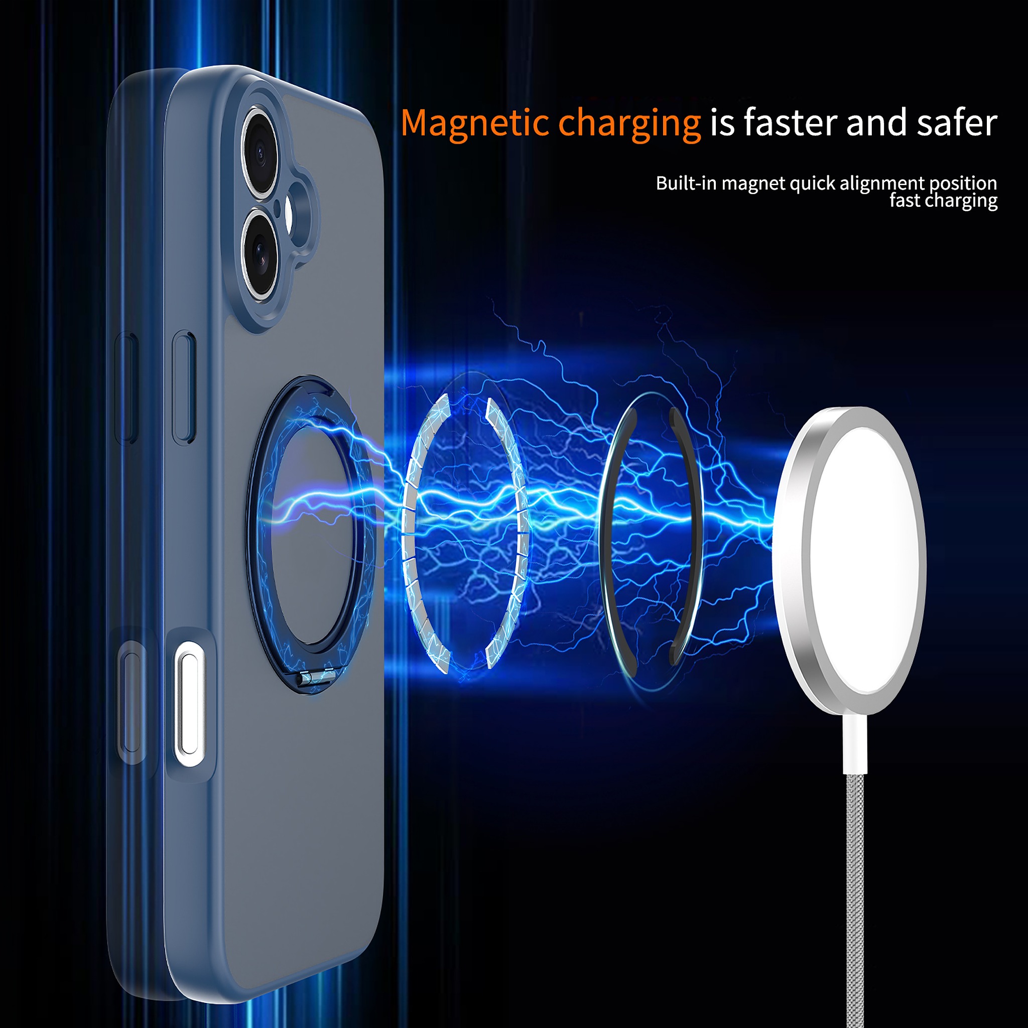 SendaFit Precise-Cutout Matte Skin-Feel 360° Stand Case for iPhone 16 Plus detail 21