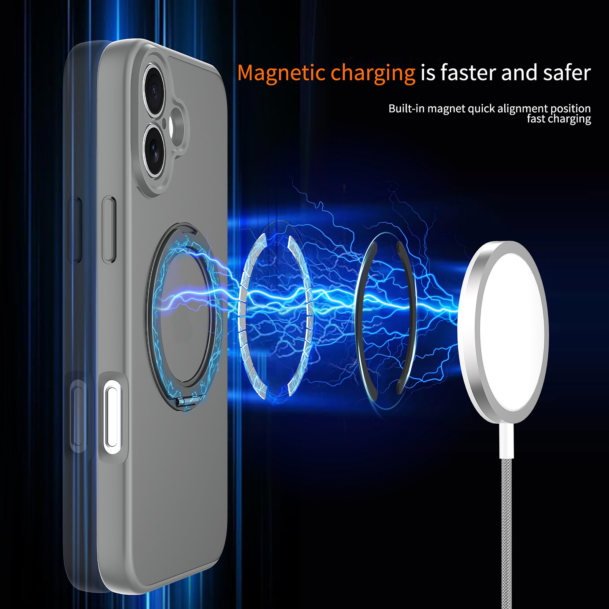 SendaFit Precise-Cutout Matte Skin-Feel 360° Stand Case for iPhone 16 Plus detail 22