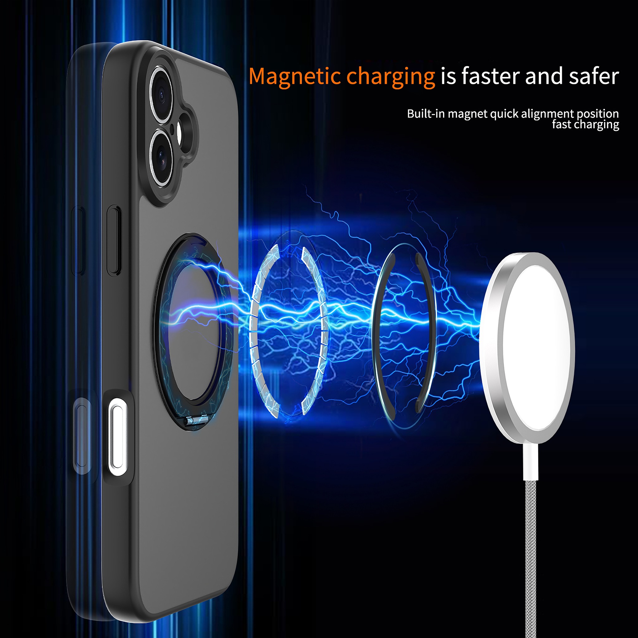 SendaFit Precise-Cutout Matte Skin-Feel 360° Stand Case for iPhone 16 Plus detail 23