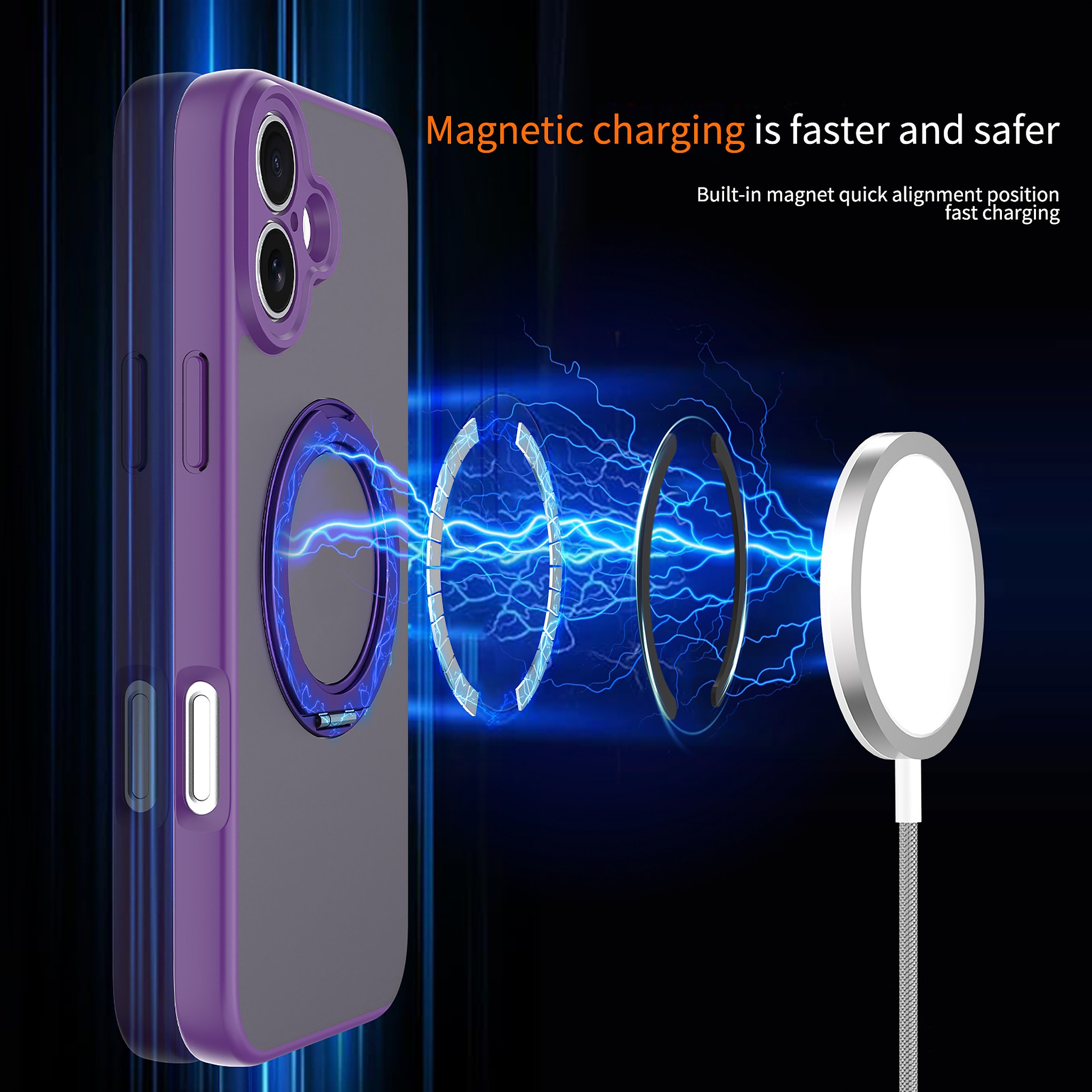 SendaFit Precise-Cutout Matte Skin-Feel 360° Stand Case for iPhone 16 Plus detail 24
