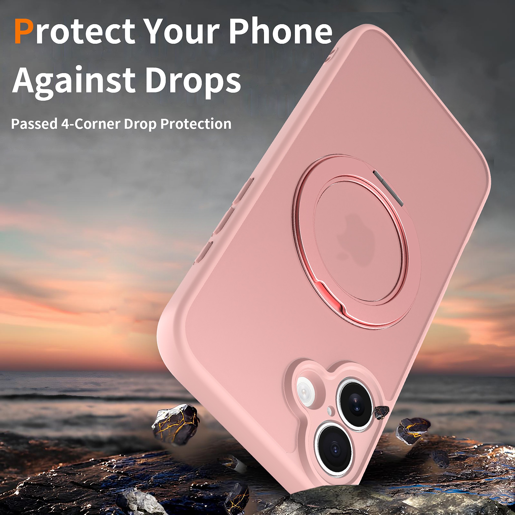SendaFit Precise-Cutout Matte Skin-Feel 360° Stand Case for iPhone 16 Plus detail 5