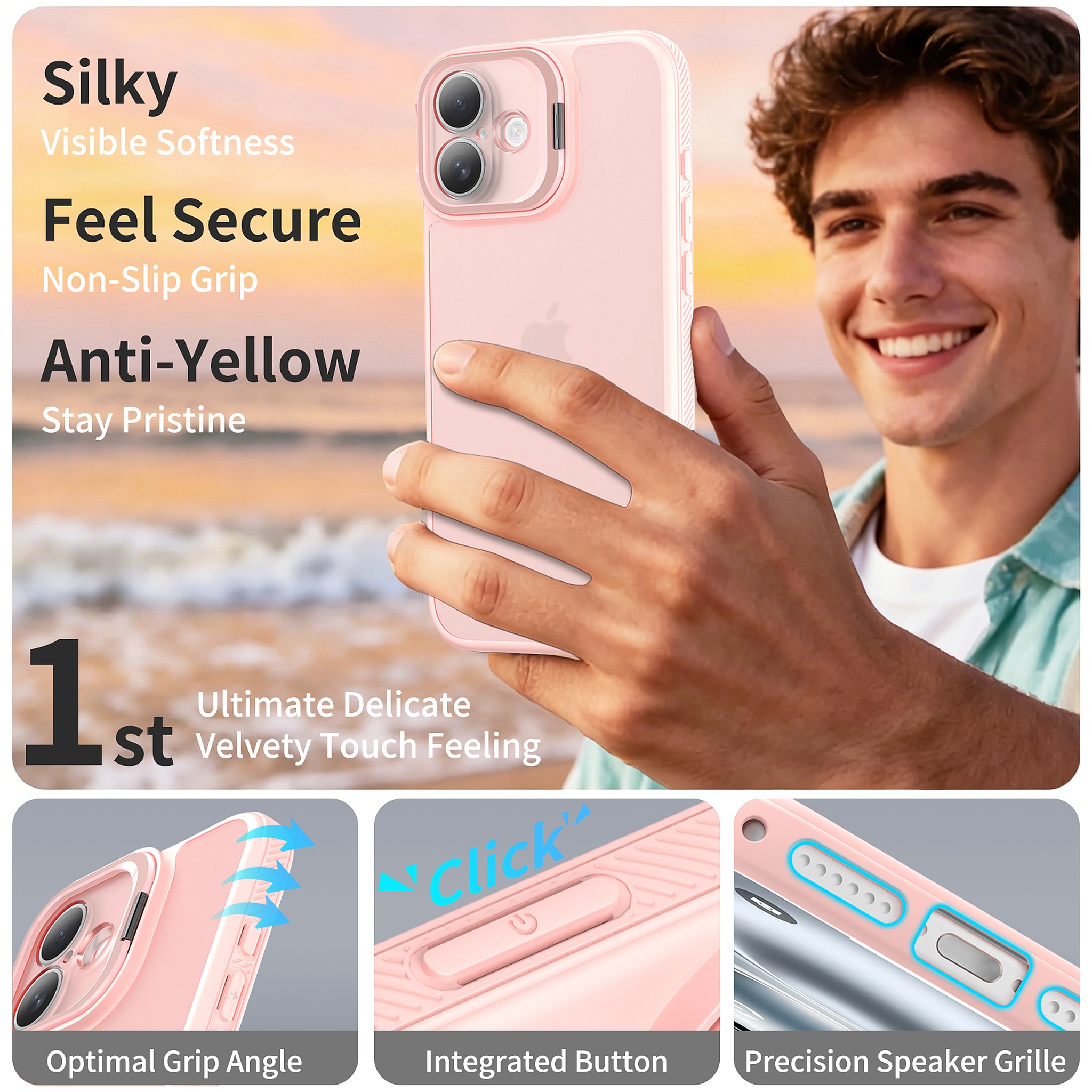SendaFit Precise-Cutout Camera Stand Case for iPhone 16 Plus detail 15