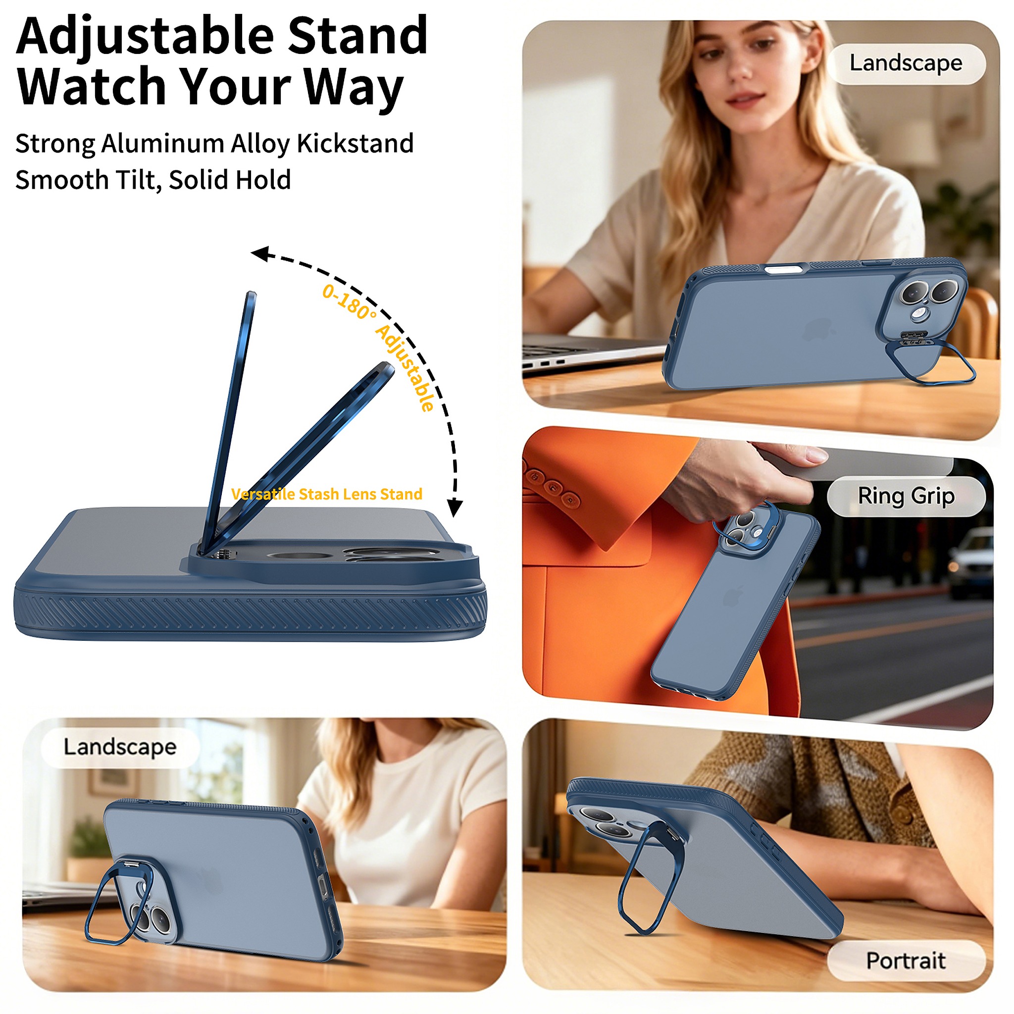 SendaFit Precise-Cutout Camera Stand Case for iPhone 16 Plus detail 17