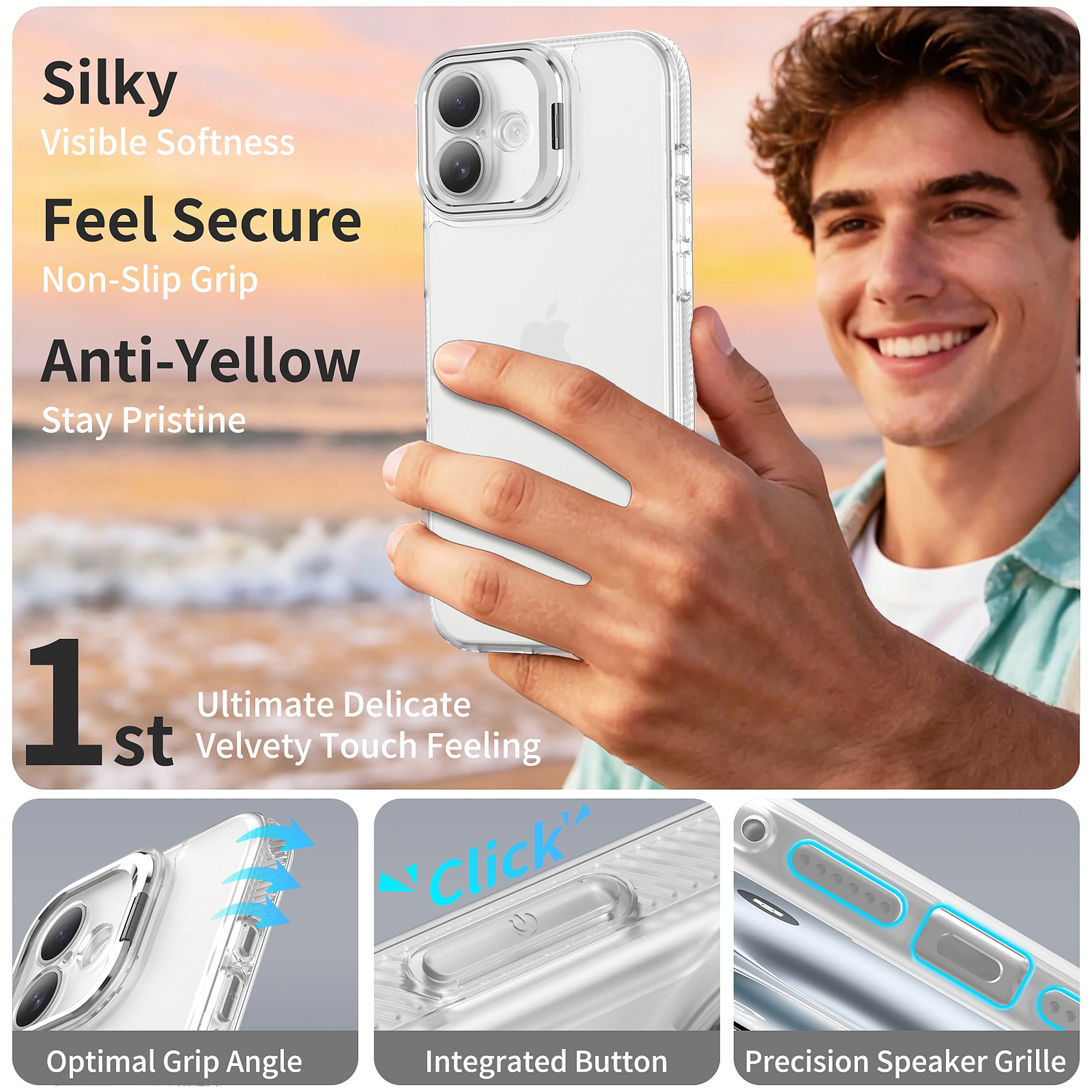 SendaFit Precise-Cutout Camera Stand Case for iPhone 16 Plus detail 23
