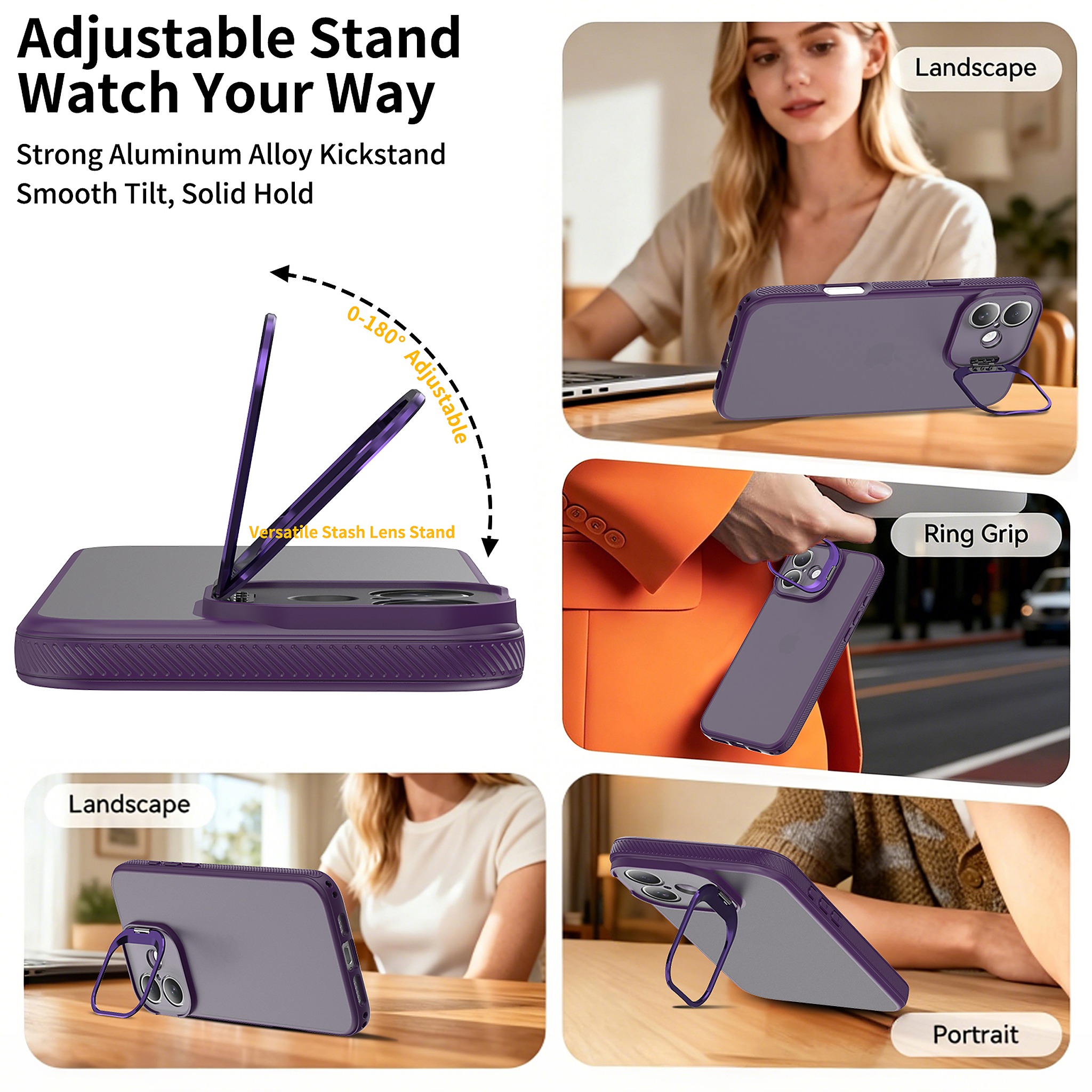 SendaFit Precise-Cutout Camera Stand Case for iPhone 16 Plus detail 9