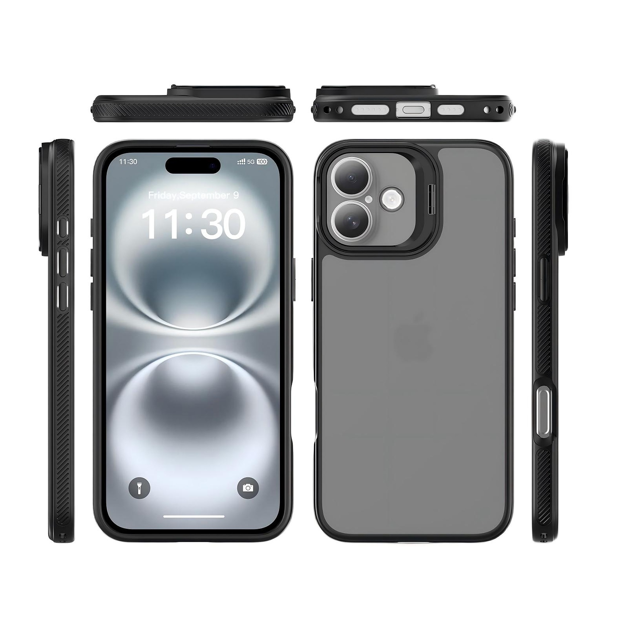 SendaFit Precise-Cutout Camera Stand Case for iPhone 16 Plus