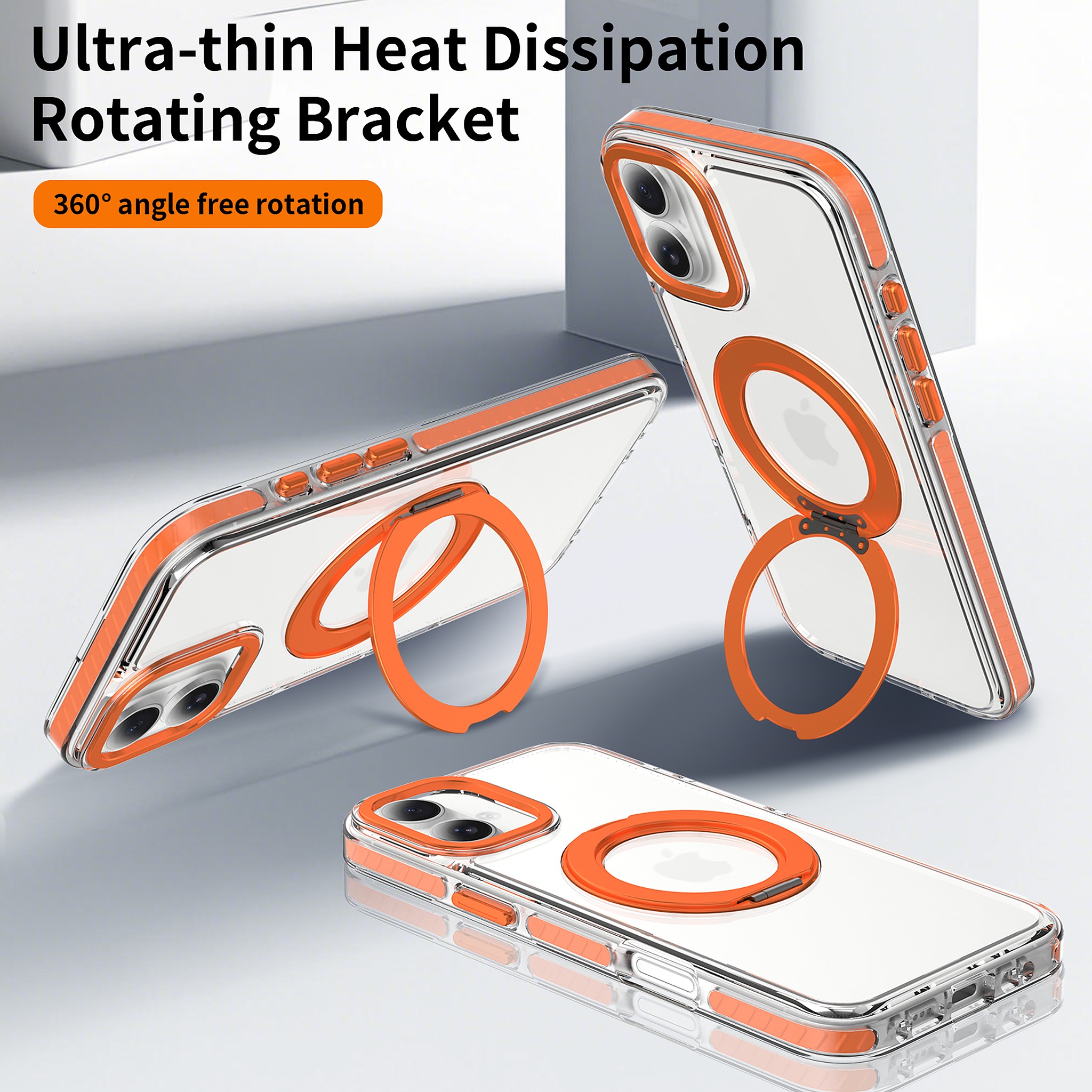 SendaFit Iridescent Clear 360° Stand Case for iPhone 16 Plus detail 15