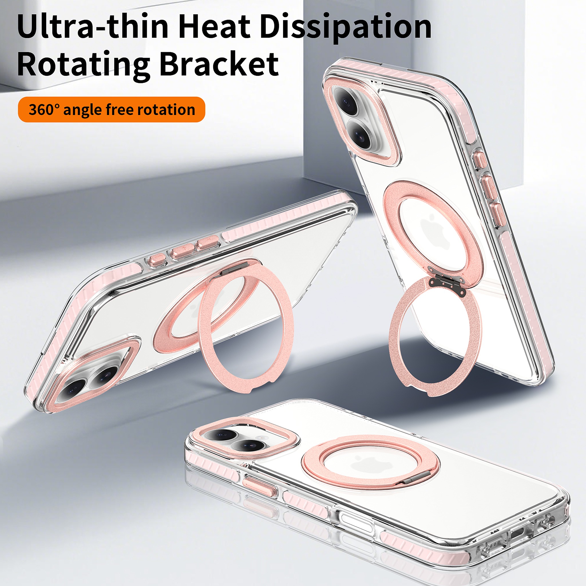 SendaFit Iridescent Clear 360° Stand Case for iPhone 16 Plus detail 21