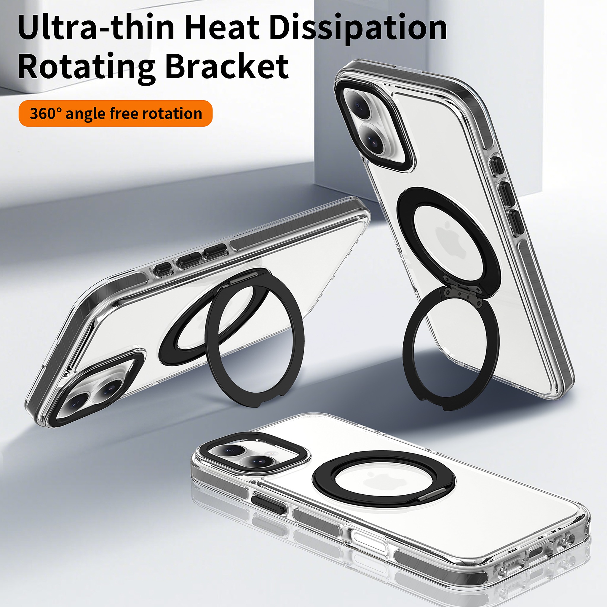 SendaFit Iridescent Clear 360° Stand Case for iPhone 16 Plus detail 30